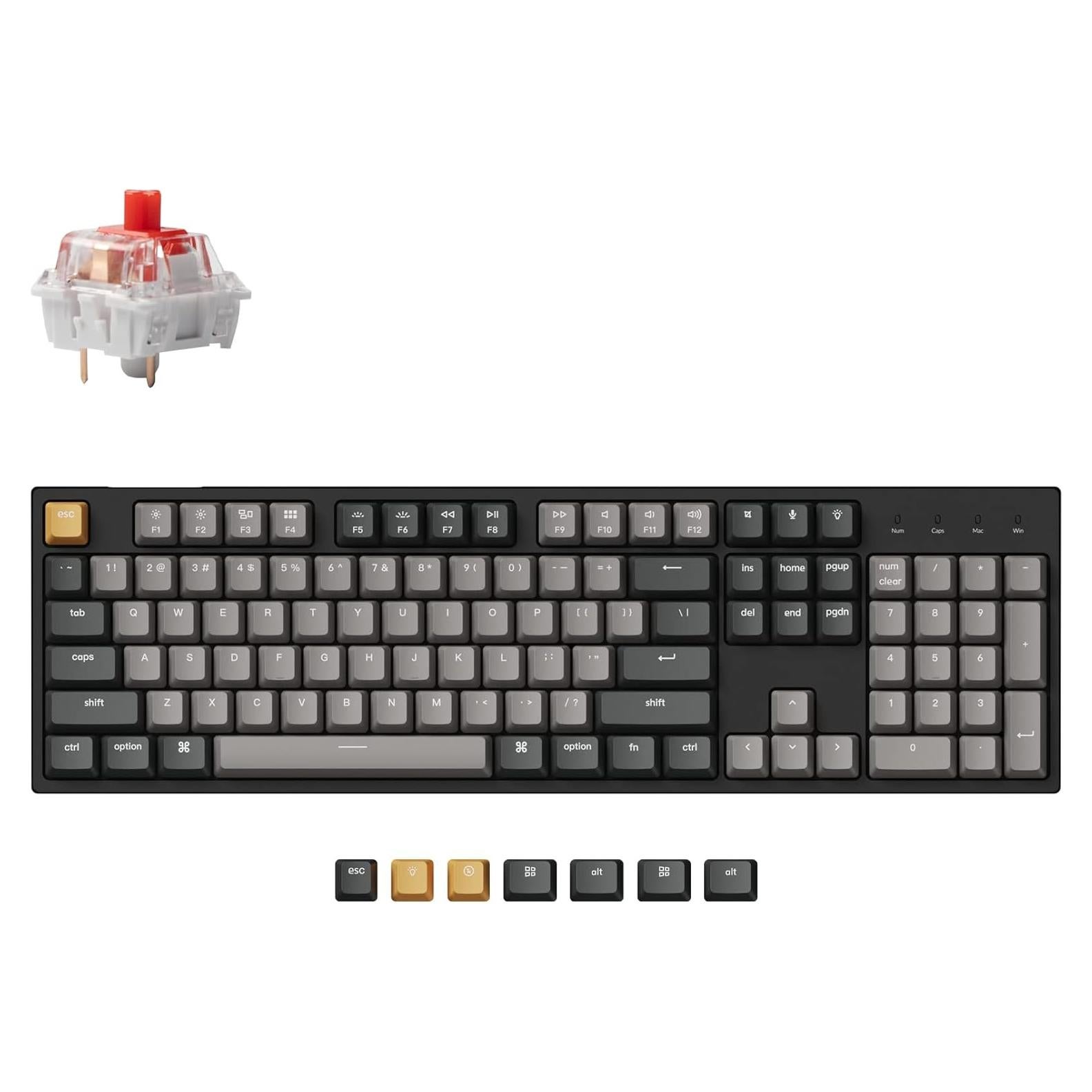 Teclado Mecánico Keychron C2 Pro QMK/VIA Retroiluminado Blanco