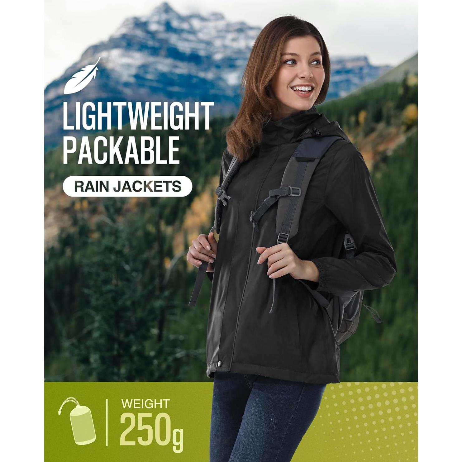 Chaqueta de Lluvia Impermeable 33,000ft para Mujeres - Plegable