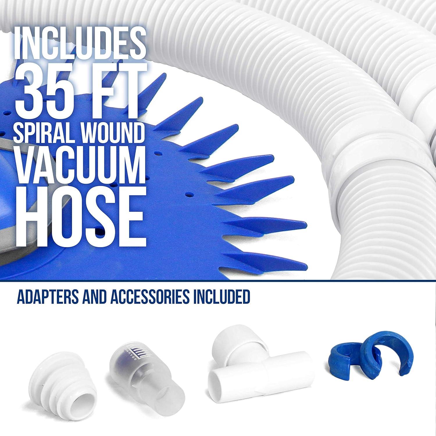 U.S. Pool Supply Professional Suction Pool Cleaner, Inground Automatic Pool Vacuum Cleaner with Hose - Swimming Sweeper Vac Cleaning Suction-Side Cleaners - Auto Creepy Sweeps Removes Debris, Leaves