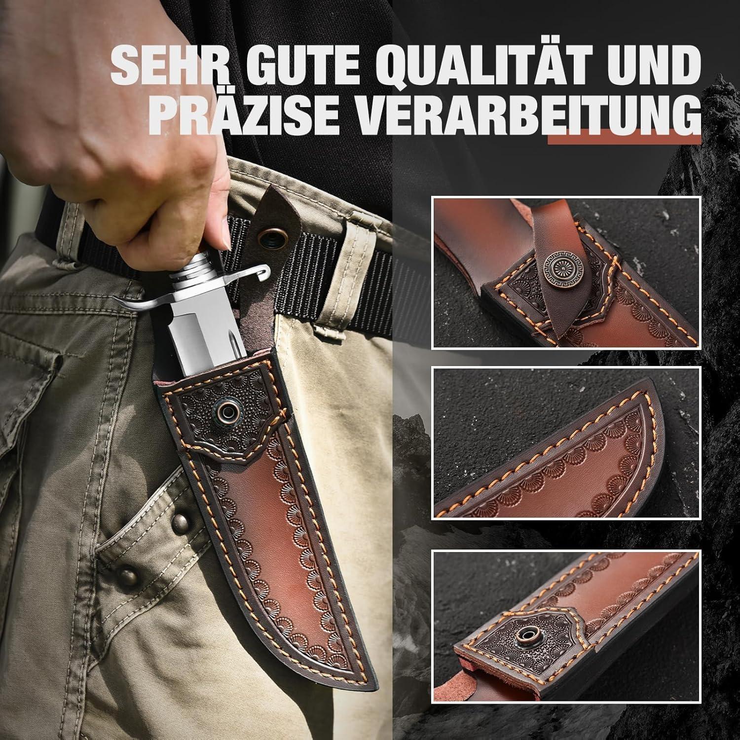 Cuchillo Bowie DRACHENADER 14.4 cm Acero 5Cr13Mov con Funda