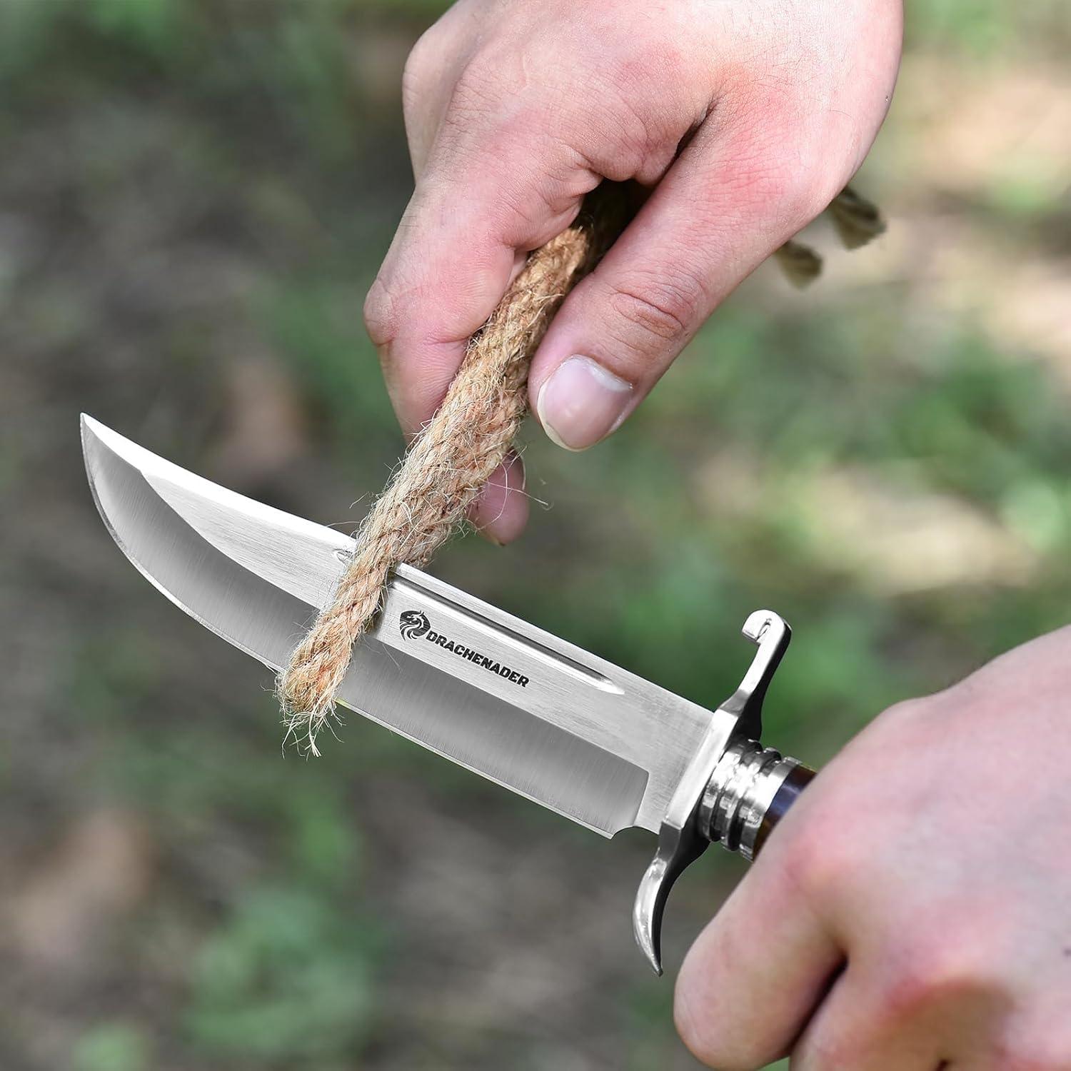 Cuchillo Bowie DRACHENADER 14.4 cm Acero 5Cr13Mov con Funda