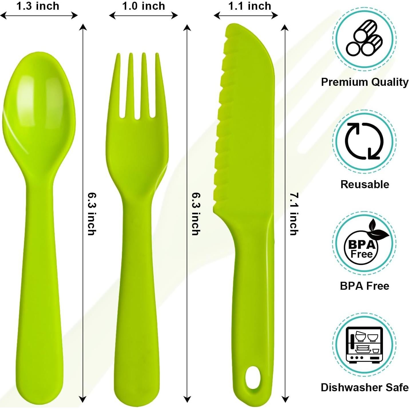 Juego de Cubiertos Reutilizables para Niños Jawbush 12 Piezas