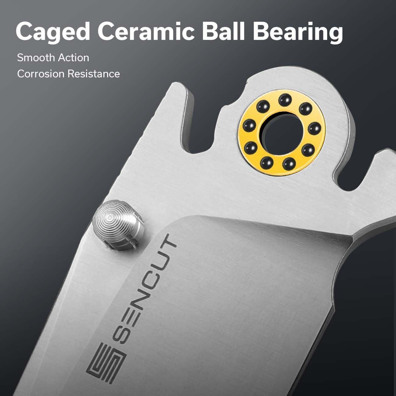 Cuchillo Plegable SENCUT Sachse 9Cr18MoV Mango Micarta Negra