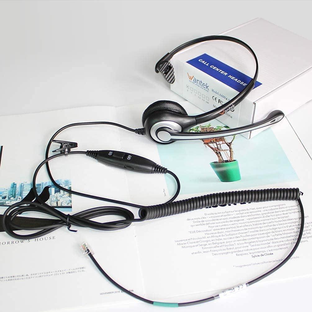 Auricular de Teléfono Wantek RJ9 con Micrófono y Cancelación de Ruido