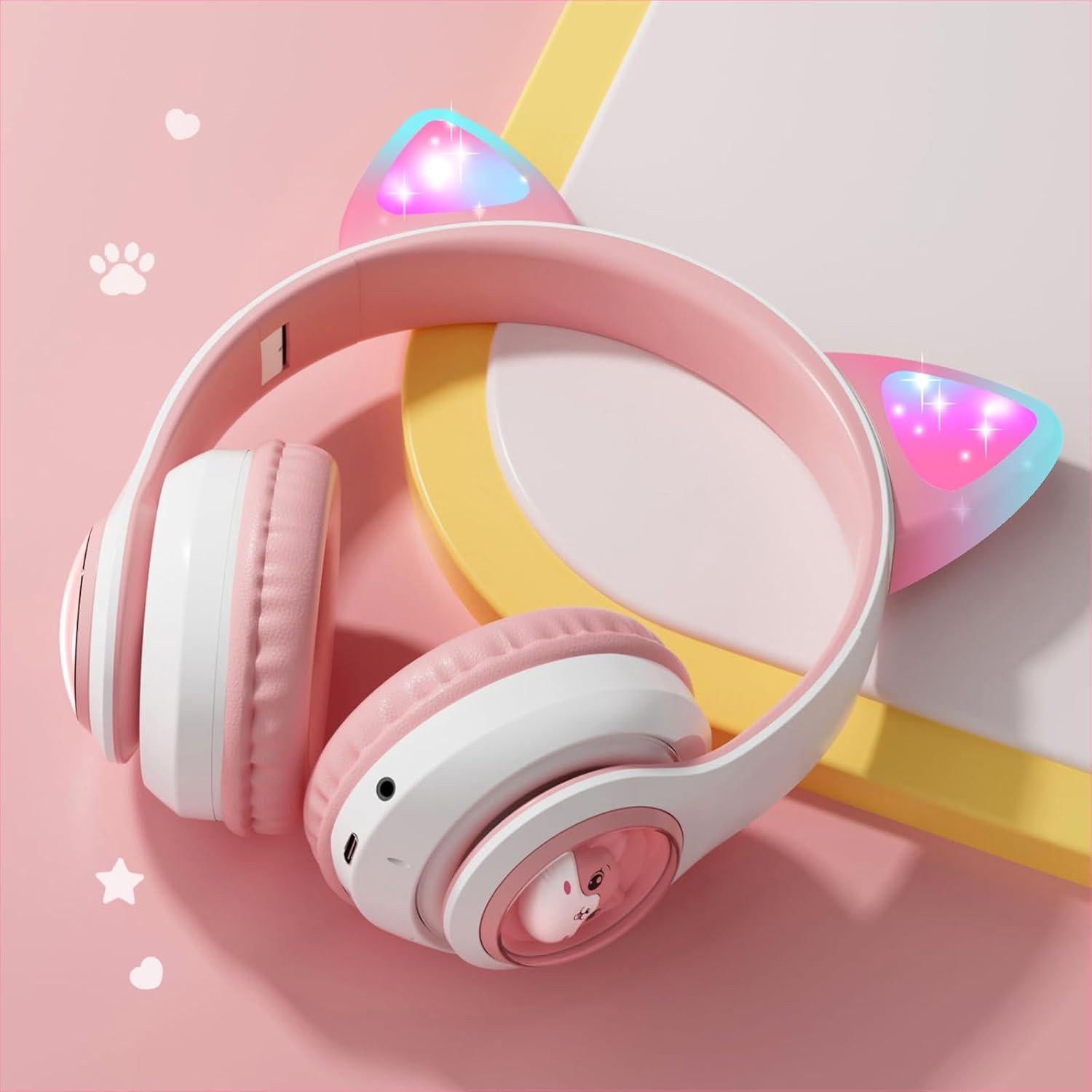 Auriculares Inalámbricos SUMERBEE YD-01 Rosa con Luz LED