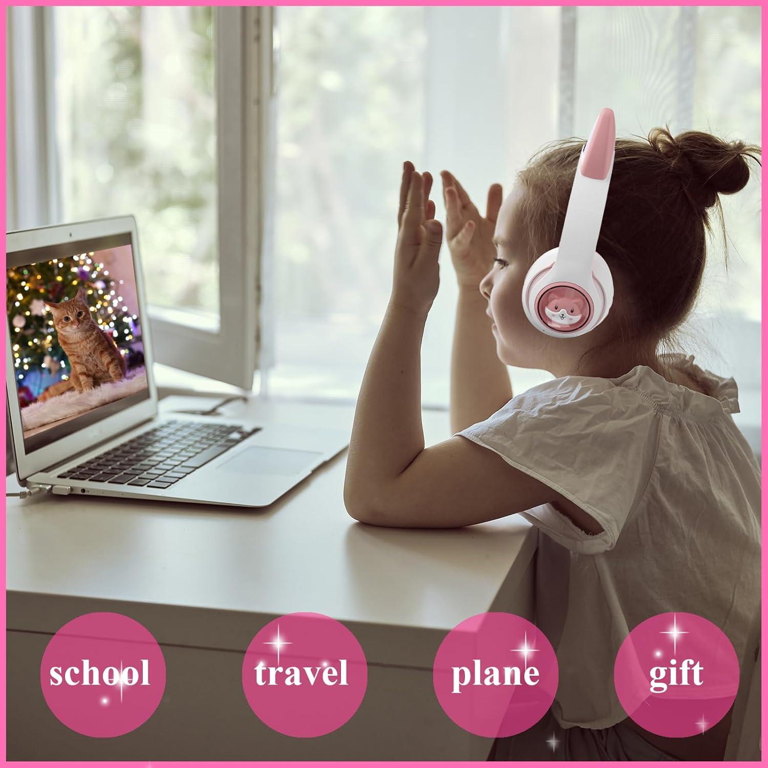 Auriculares Inalámbricos SUMERBEE YD-01 Rosa con Luz LED