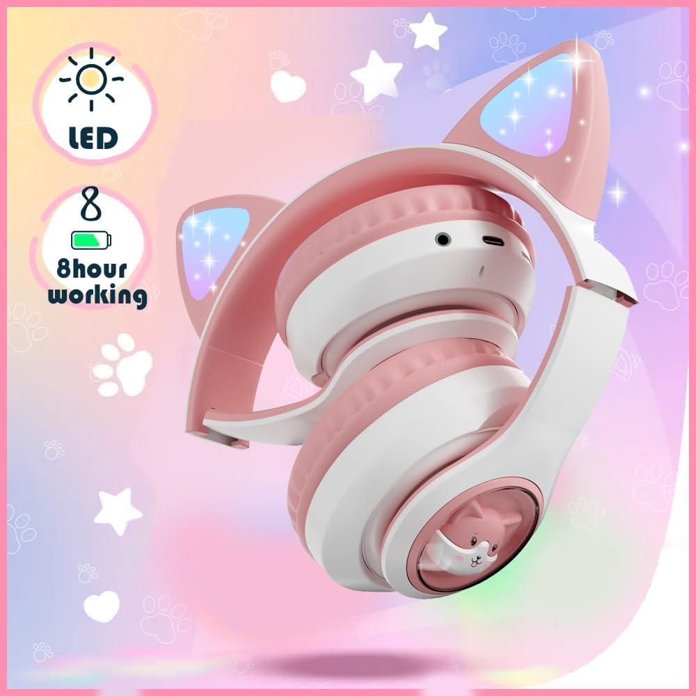 Auriculares Inalámbricos SUMERBEE YD-01 Rosa con Luz LED