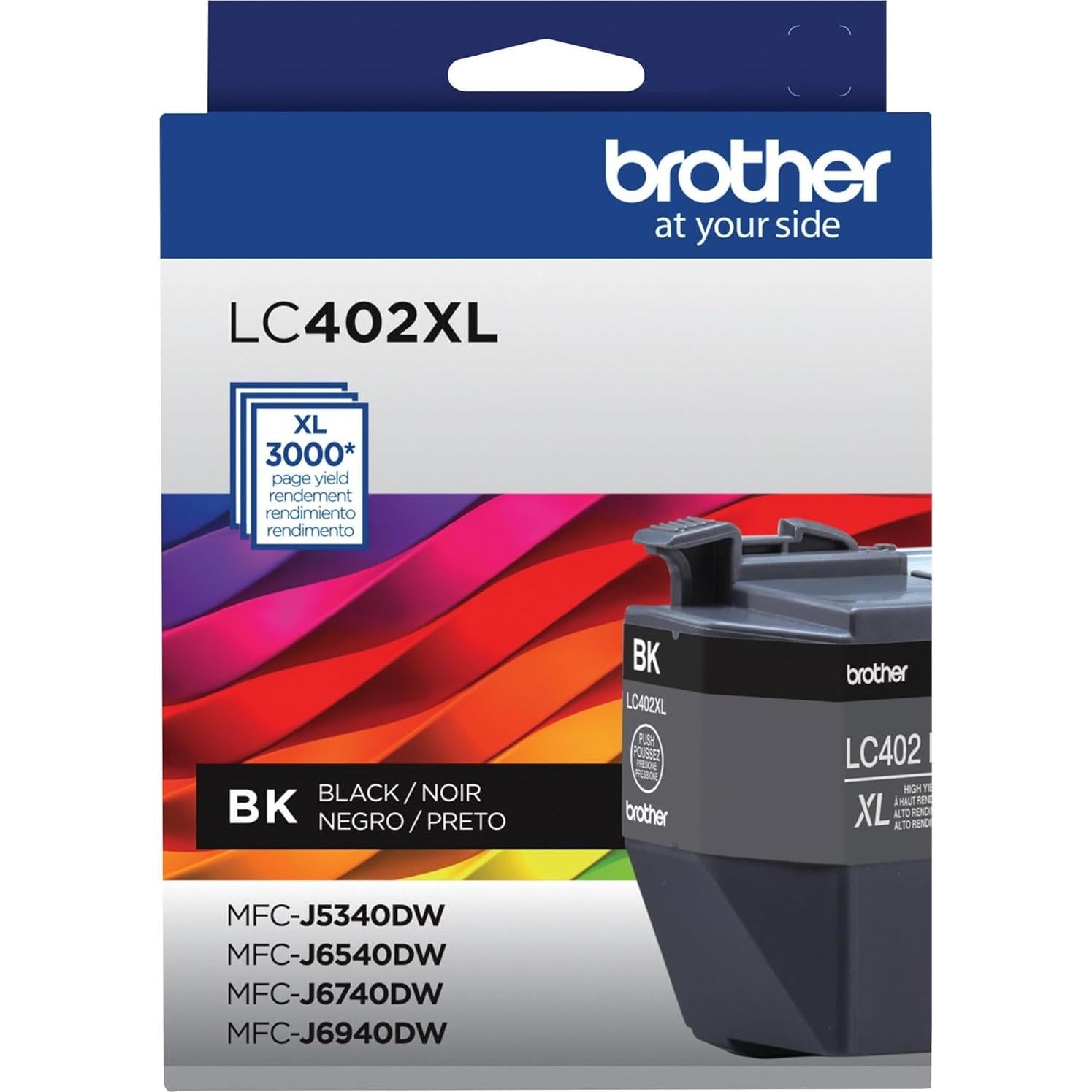 Cartucho de Tinta Negra Brother LC402XLBK Alto Rendimiento 3000p