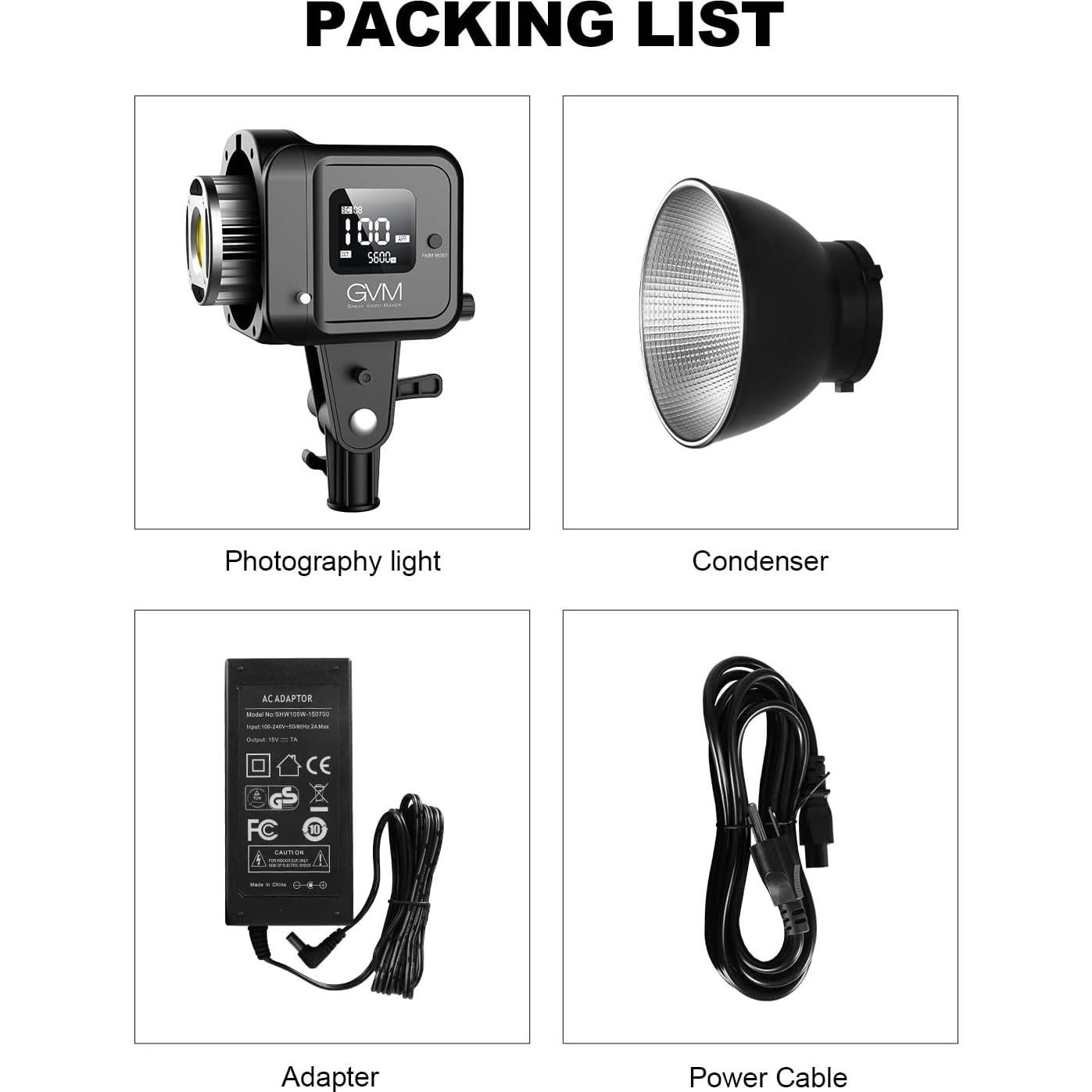 Luz de Video Bi-Color GVM 80W con Montura Bowens 2700-7500K