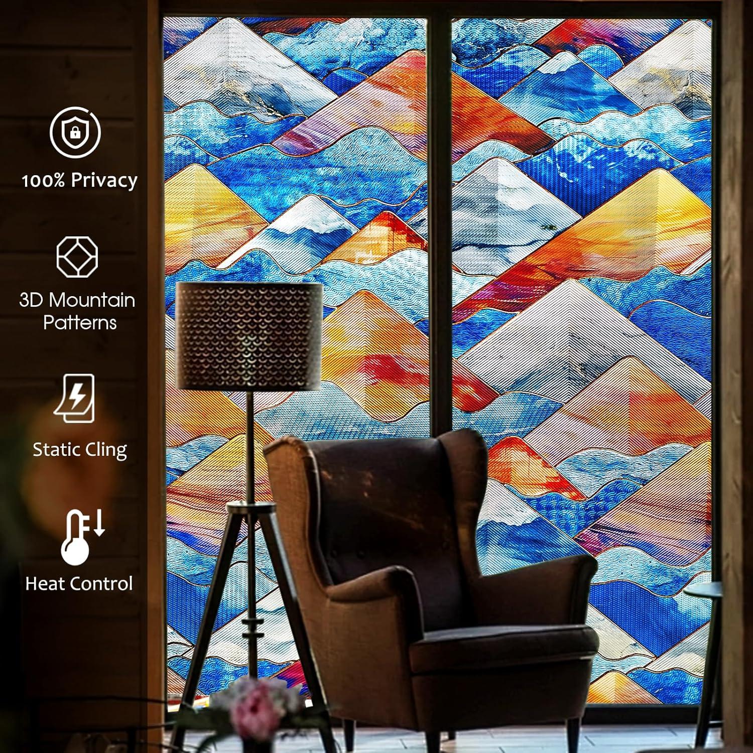 Película de Privacidad Coavas 3D Arcoíris 43.2x100.1 cm