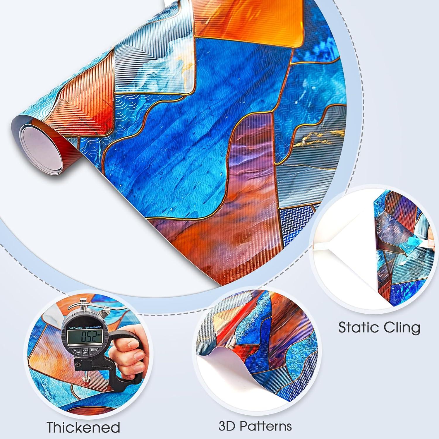 Película de Privacidad Coavas 3D Arcoíris 43.2x100.1 cm