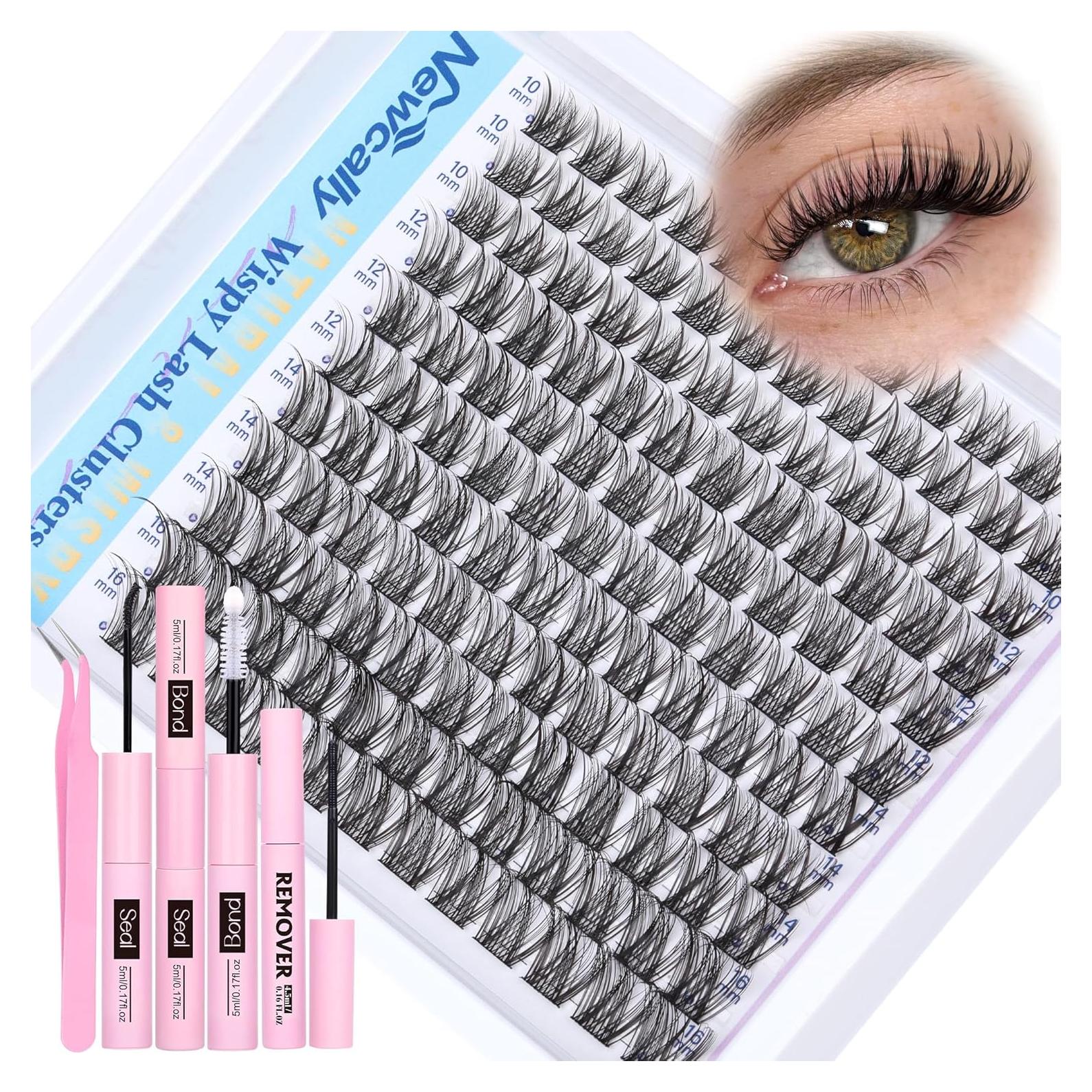 Kit de Extensión de Pestañas Wispy Newcally 10-16mm Natural