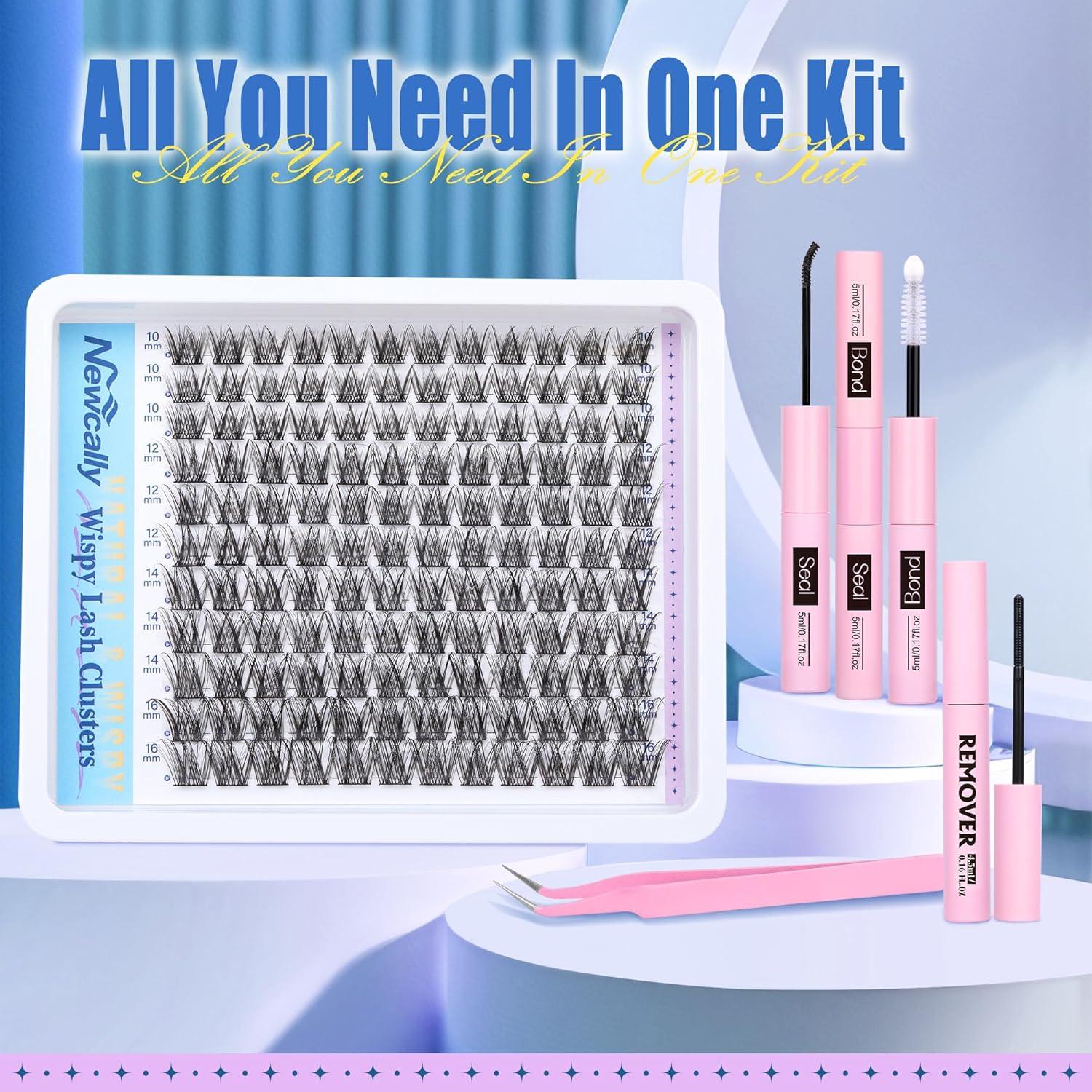 Kit de Extensión de Pestañas Wispy Newcally 10-16mm Natural