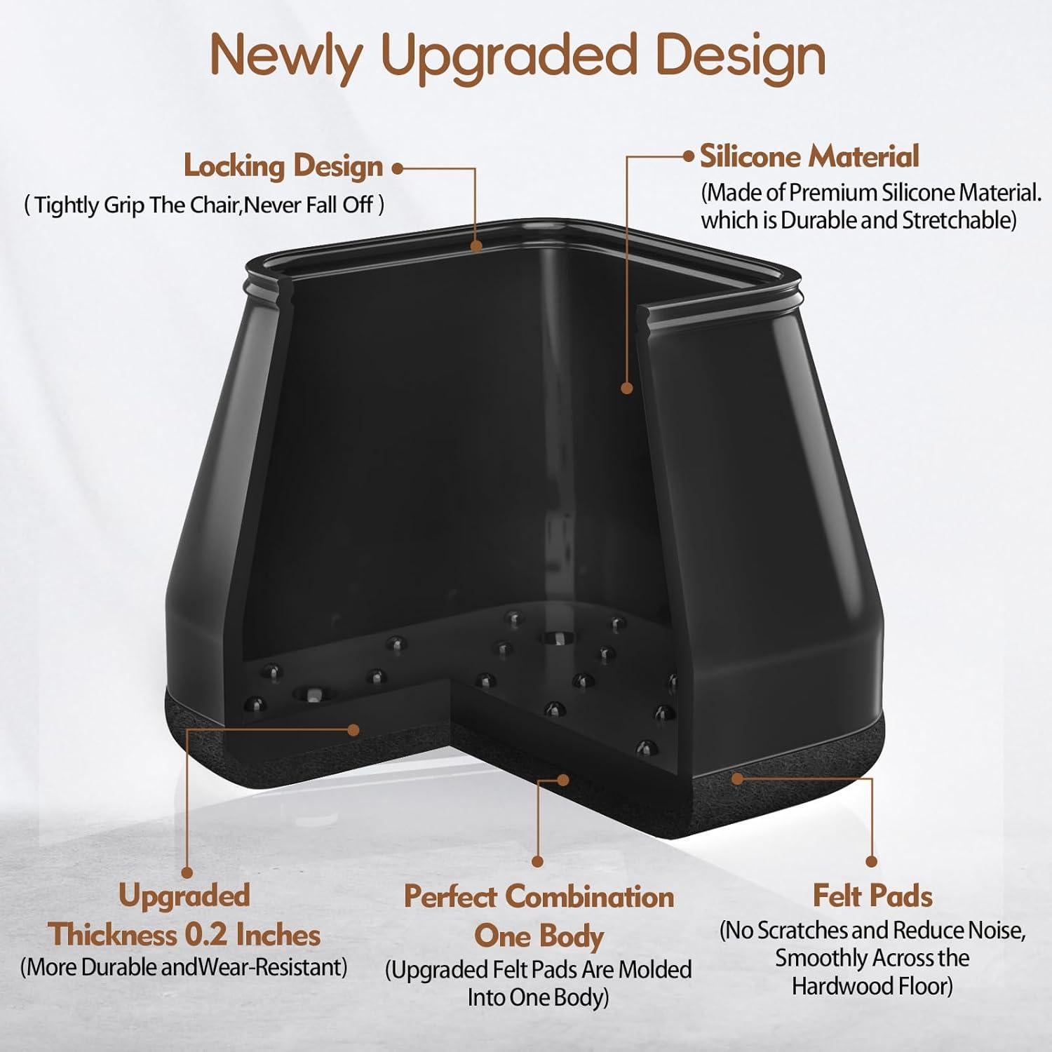 28 Protectores de Suelo BAIPOK para Patas de Sillas Cuadradas