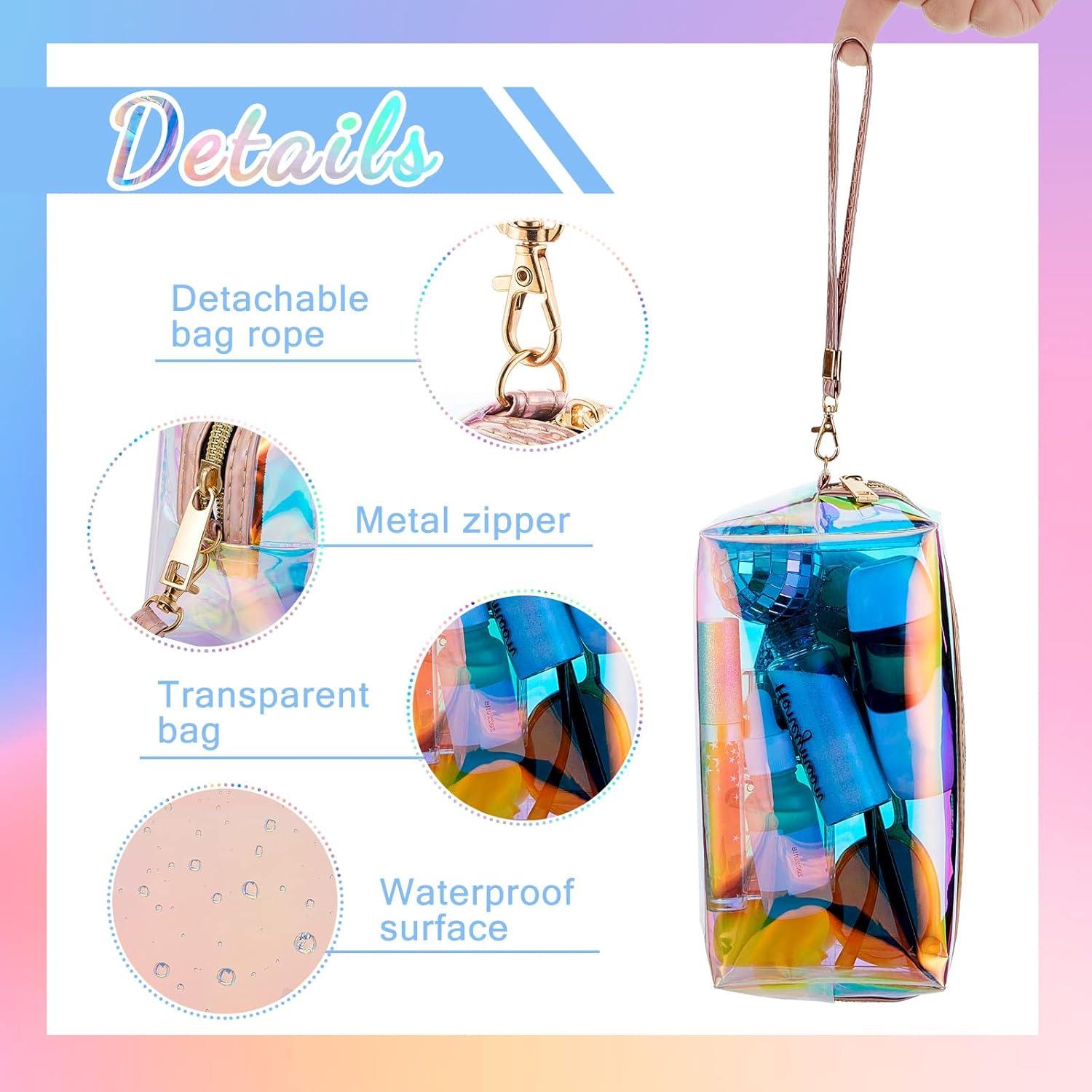 Bolsas de Maquillaje Holográficas Dunzy 8 Pcs Tamaño M