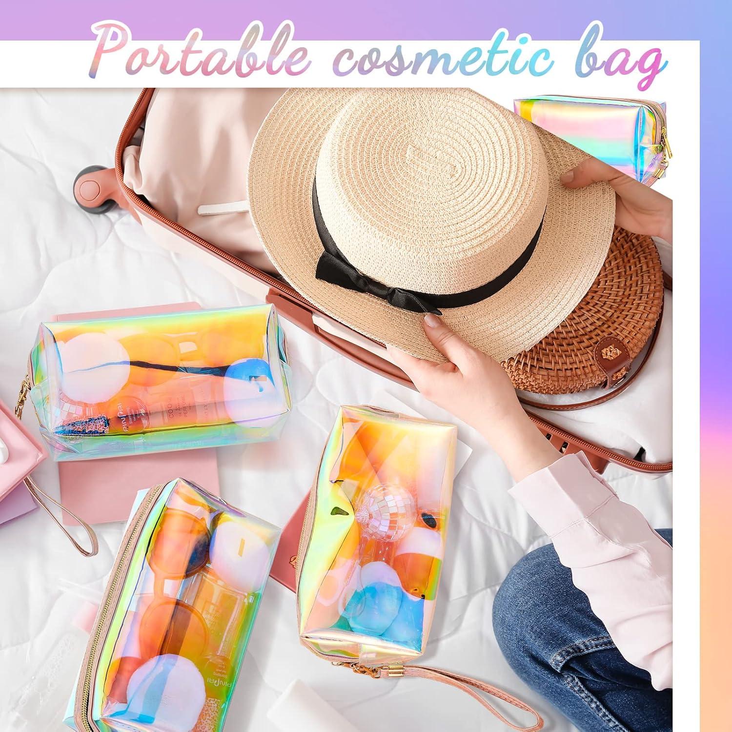 Bolsas de Maquillaje Holográficas Dunzy 8 Pcs Tamaño M