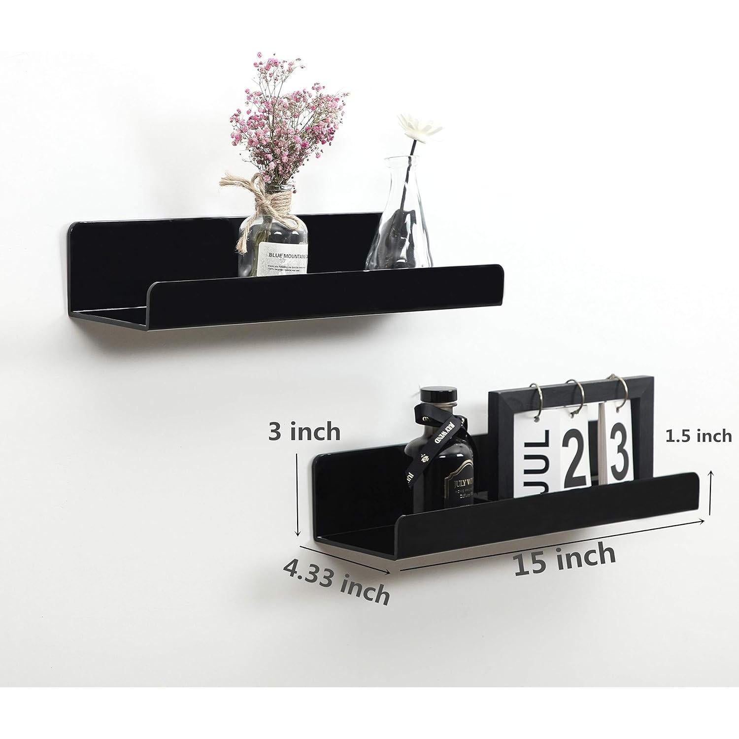 Estante Flotante de Pared IEEK Negro 3 Unidades 15x11x7.6 cm