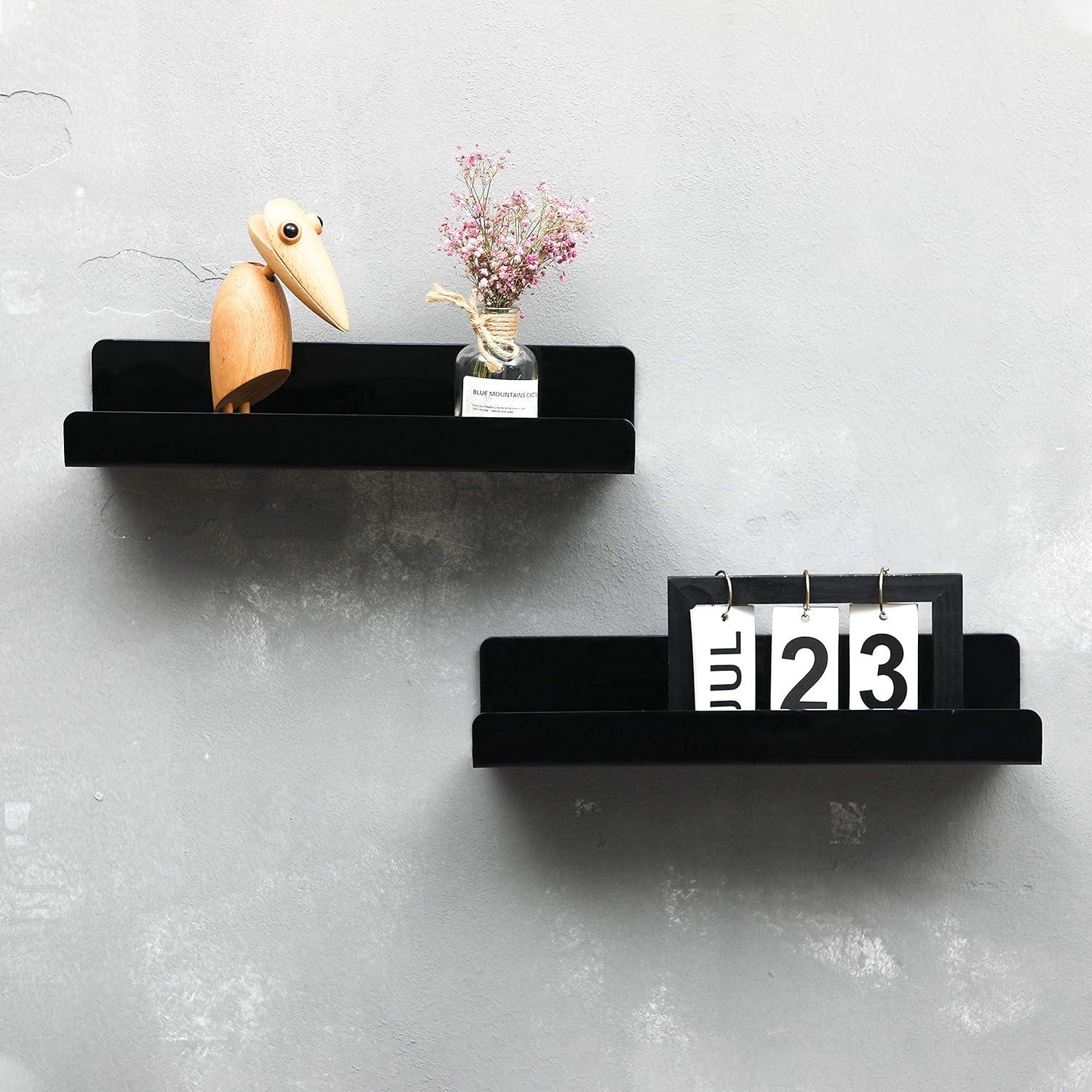 Estante Flotante de Pared IEEK Negro 3 Unidades 15x11x7.6 cm