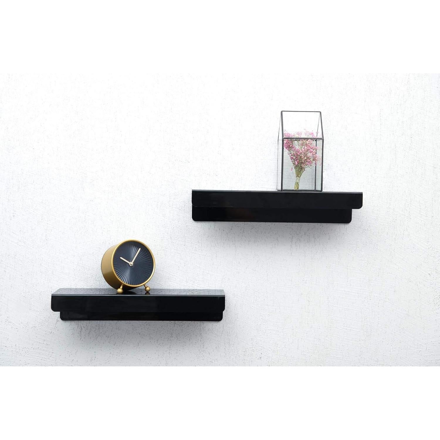 Estante Flotante de Pared IEEK Negro 3 Unidades 15x11x7.6 cm