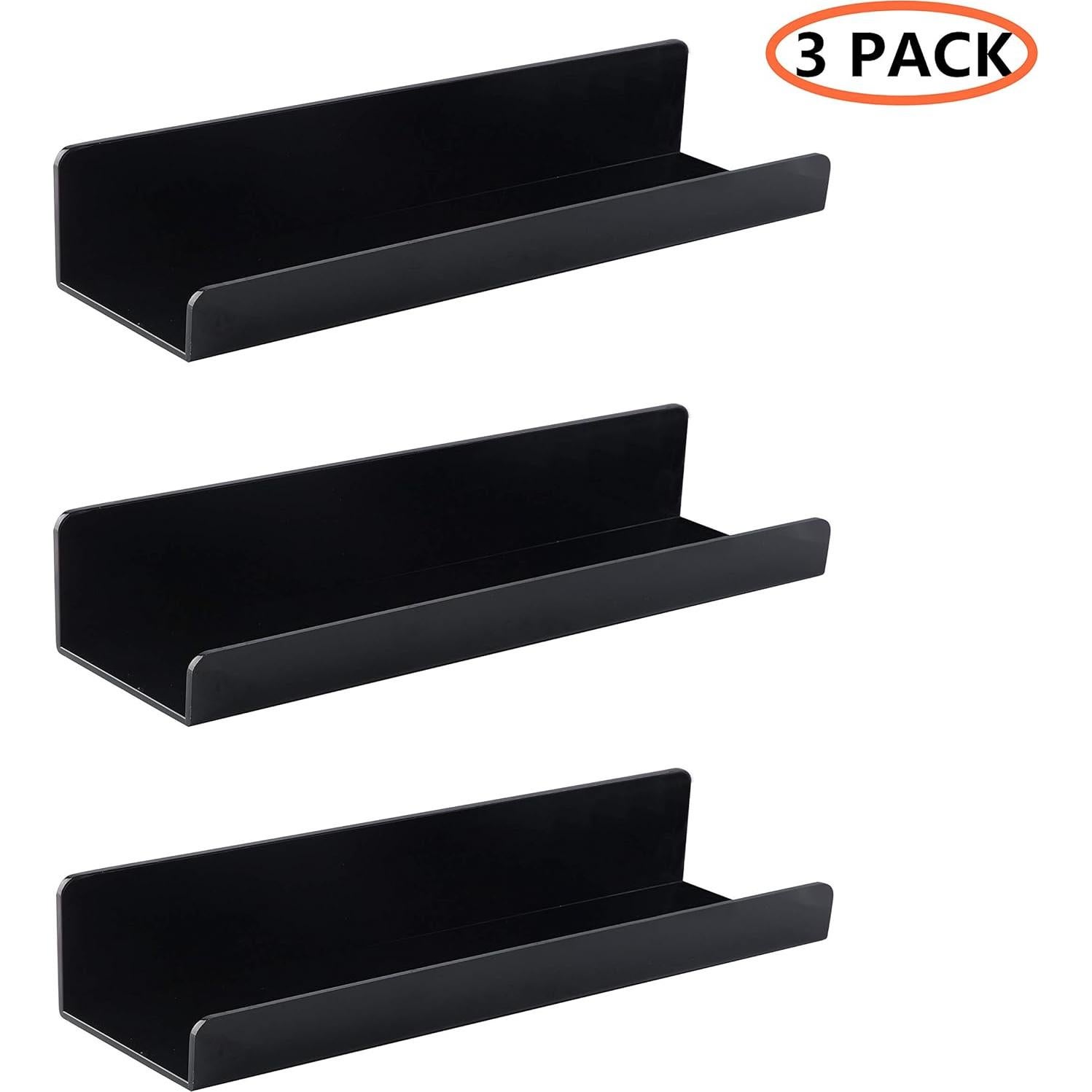 Estante Flotante de Pared IEEK Negro 3 Unidades 15x11x7.6 cm