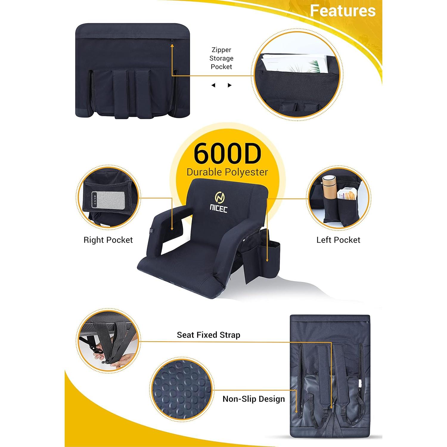 Asiento de Estadio Nice C Plegable con Acolchado y Calentador