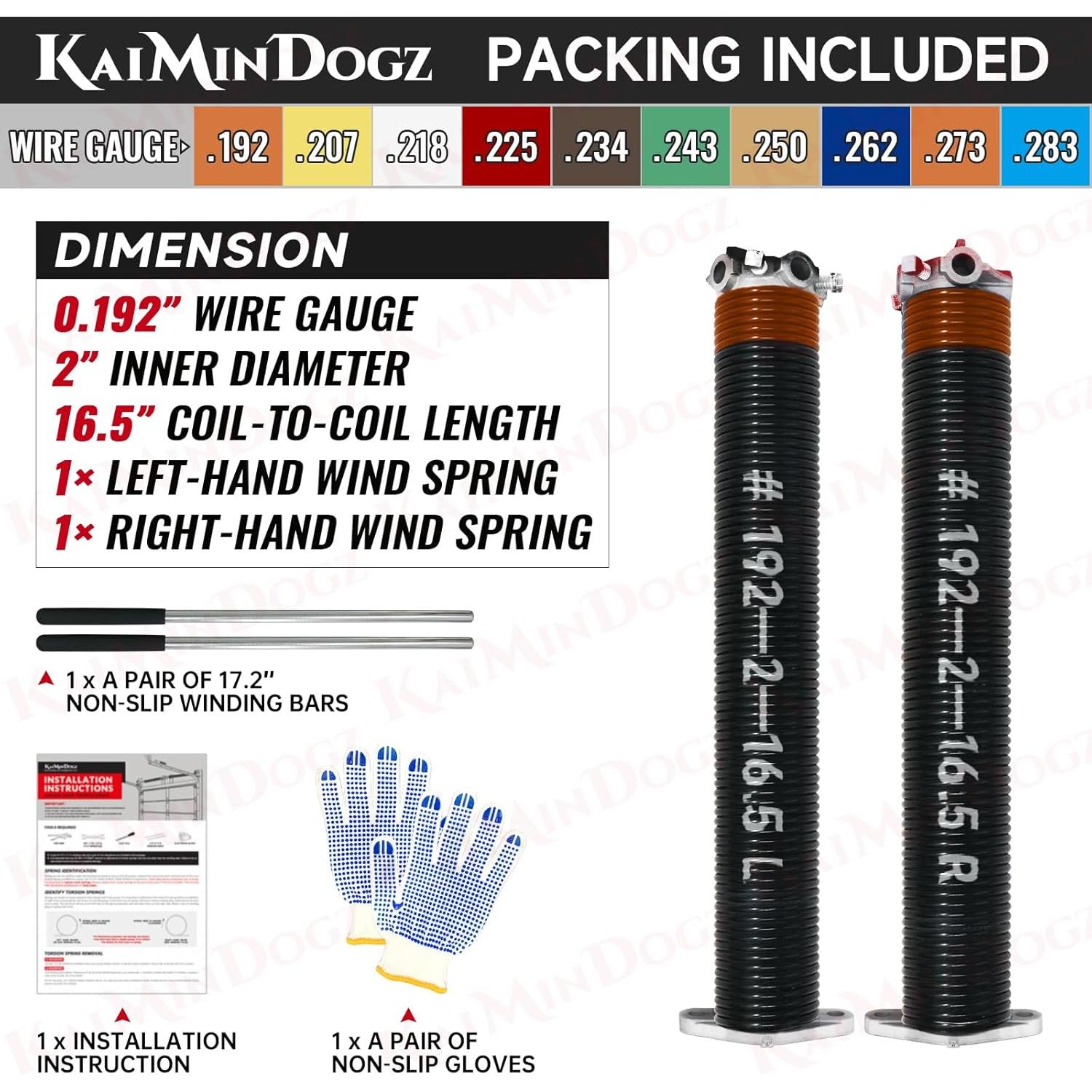 Resortes de Torsión para Puerta de Garaje KaiMinDogz 0.192" x 5.08 cm