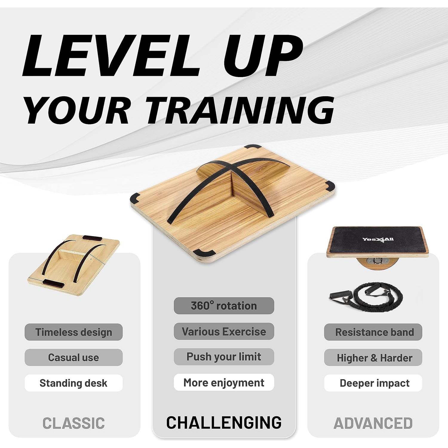 Tabla de Equilibrio Yes4All de Madera 159kg Antideslizante