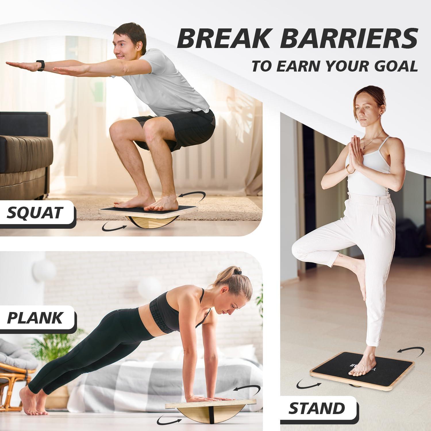 Tabla de Equilibrio Yes4All de Madera 159kg Antideslizante