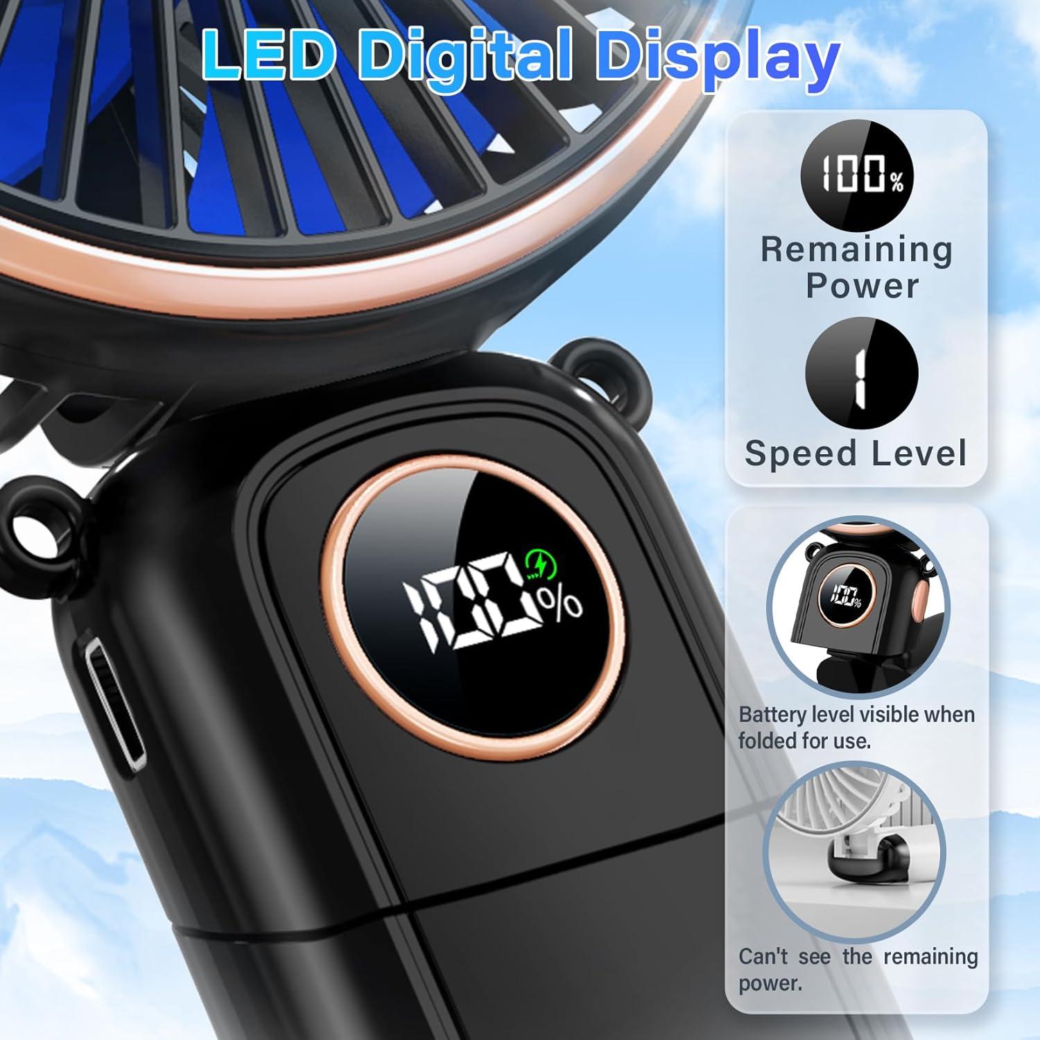 Ventilador de Mano CRISLEX Plegable 5200mAh 6 Velocidades