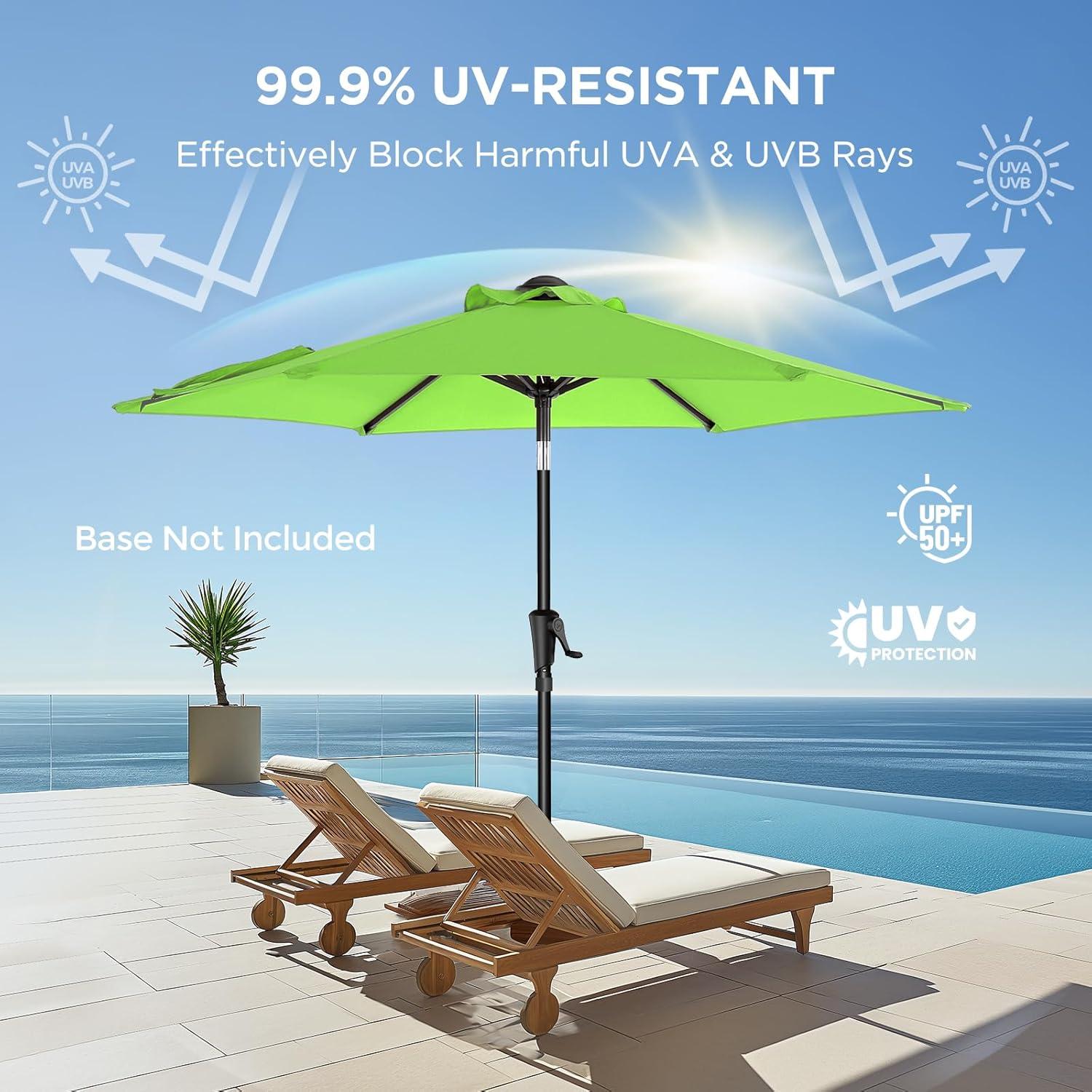 Paraguas de Patio HOMSHADE 7.5ft Verde Manzana UPF50+