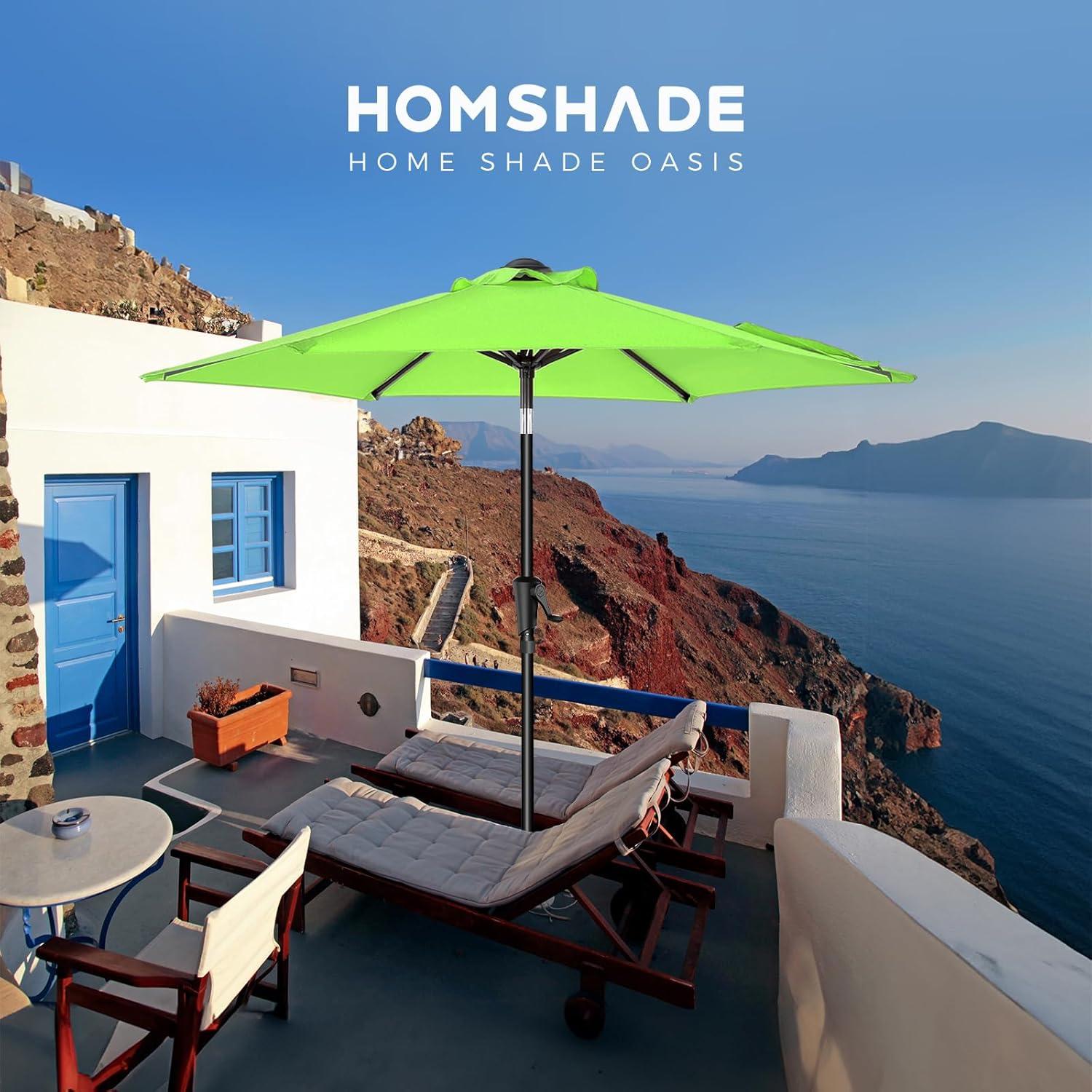 Paraguas de Patio HOMSHADE 7.5ft Verde Manzana UPF50+