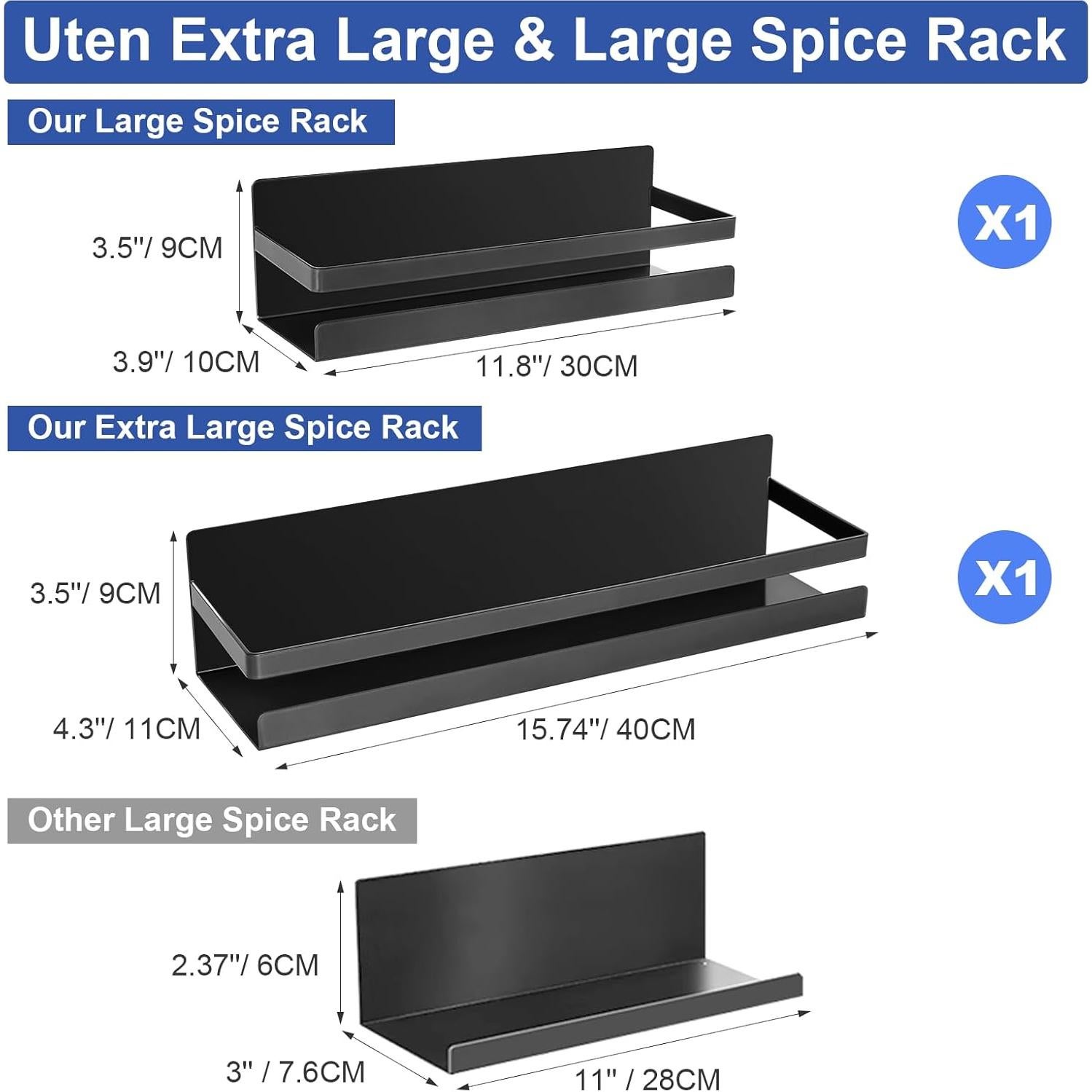 Estante de Especias Magnético Uten - 2 Piezas, Ahorra Espacio