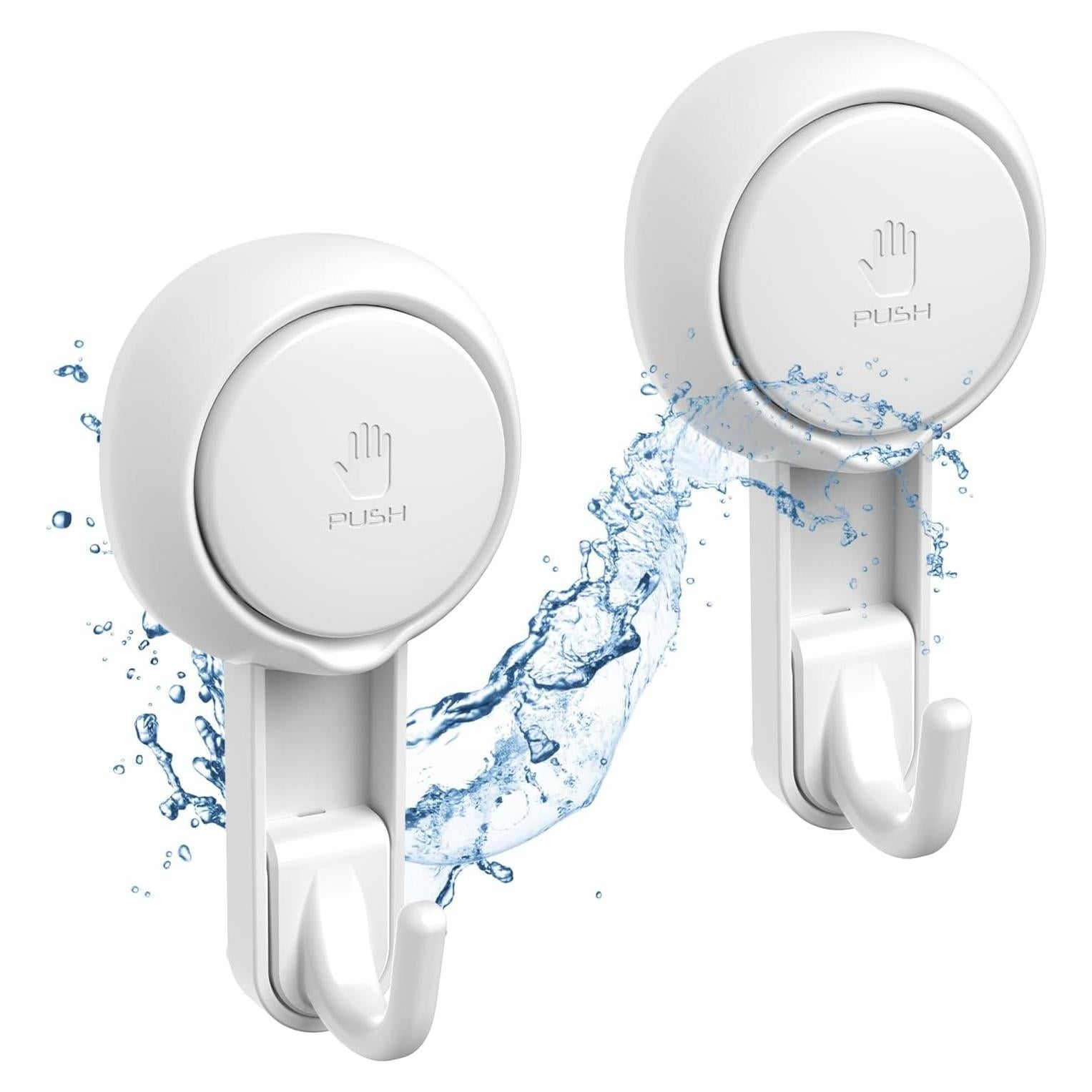 Ganchos de Ducha Marchpower con Ventosas Reutilizables - 2 Piezas