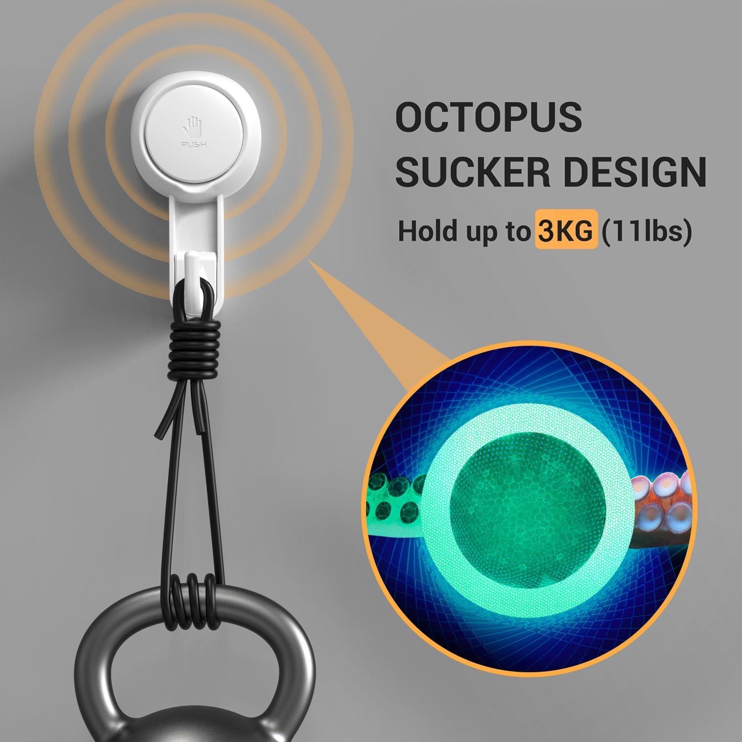 Ganchos de Ducha Marchpower con Ventosas Reutilizables - 2 Piezas