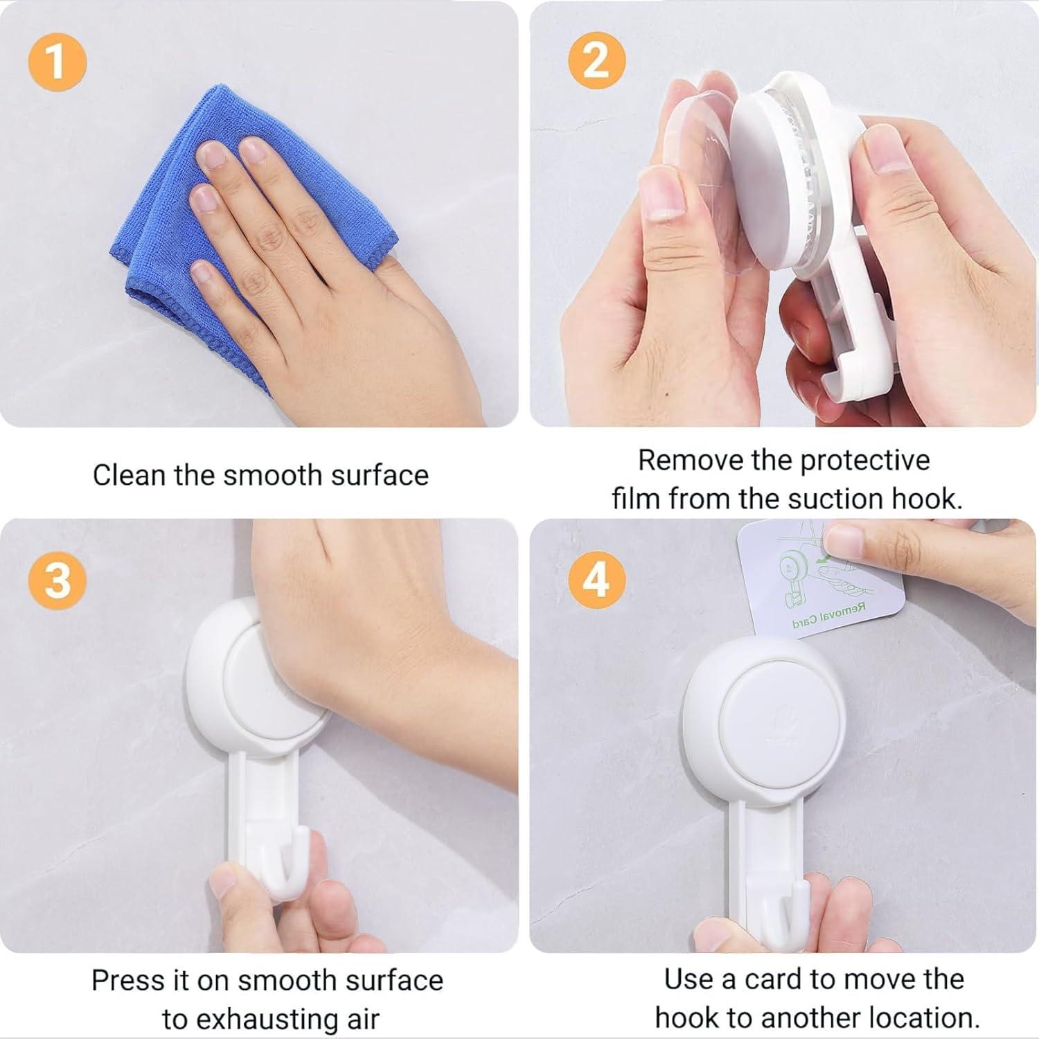 Ganchos de Ducha Marchpower con Ventosas Reutilizables - 2 Piezas