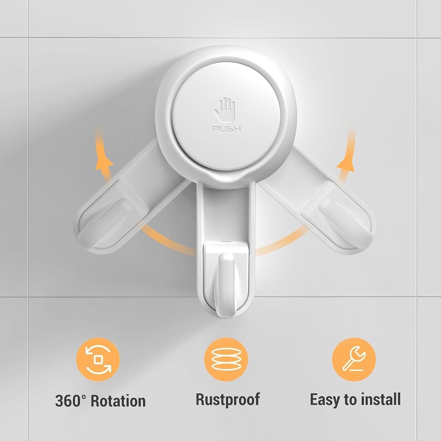 Ganchos de Ducha Marchpower con Ventosas Reutilizables - 2 Piezas