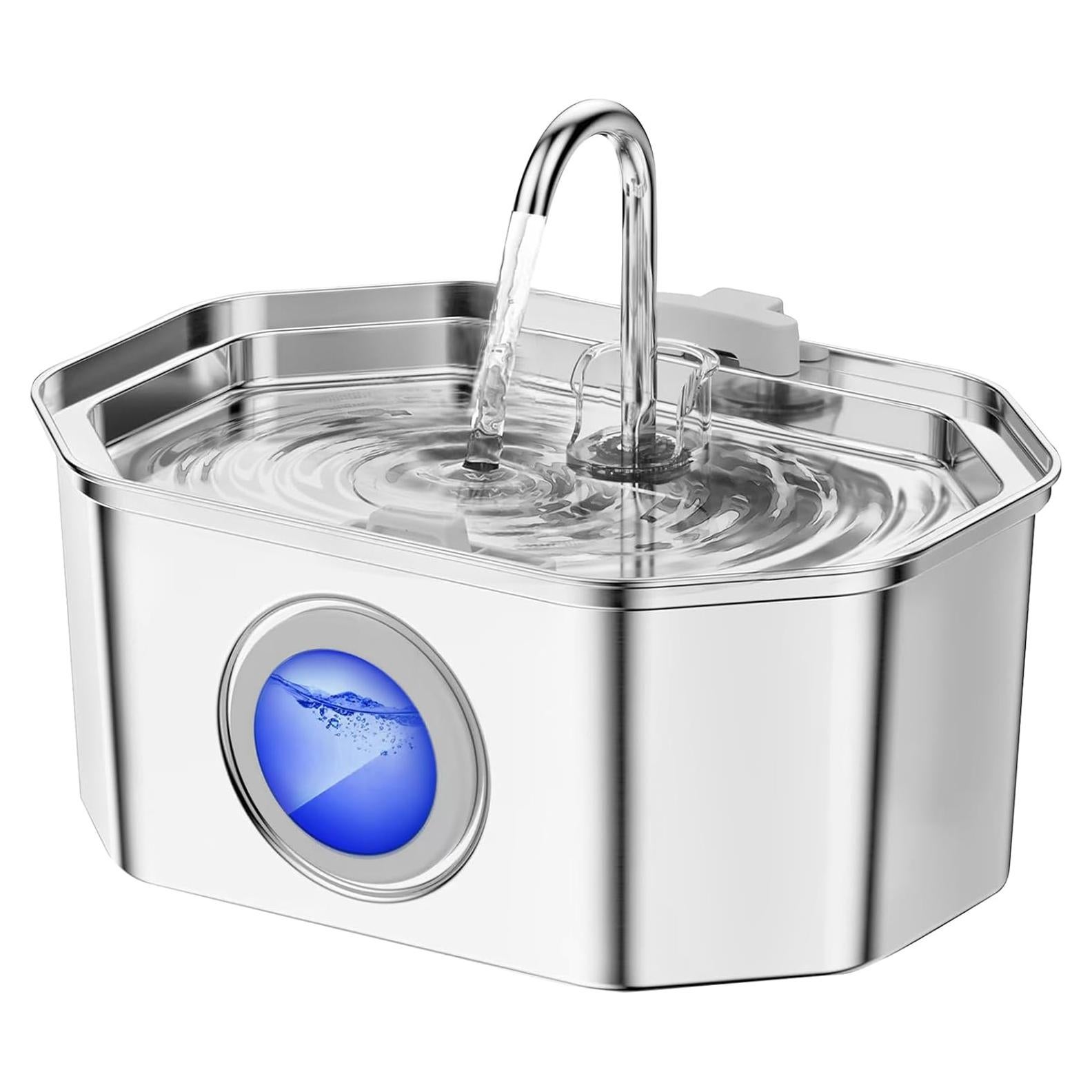 Fuente de Agua para Gatos APAUK Acero Inoxidable 3.2L Silenciosa