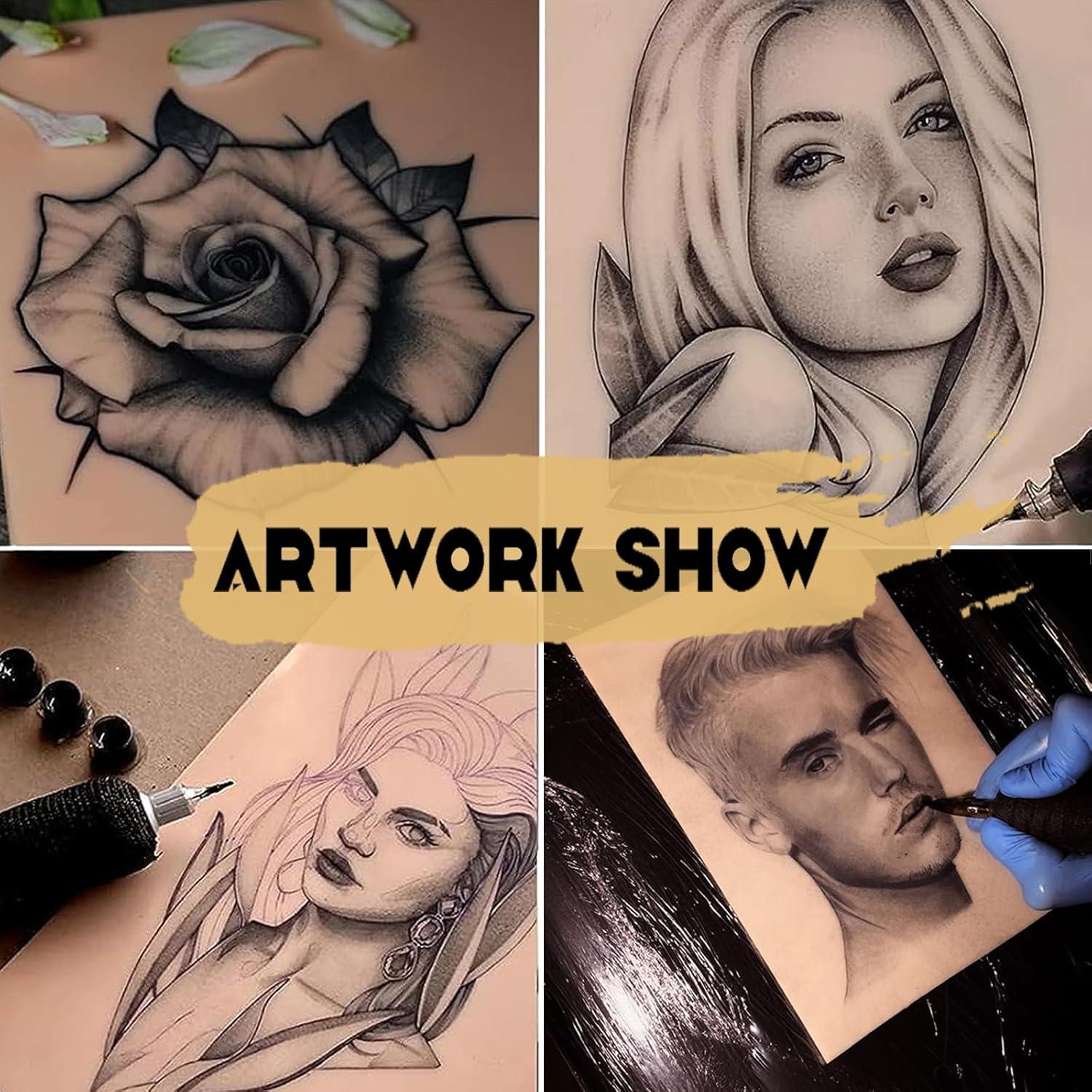 6 Pieles Falsas de Tatuaje 3mm LEEYUKA Doble Cara 18.8x14.2cm