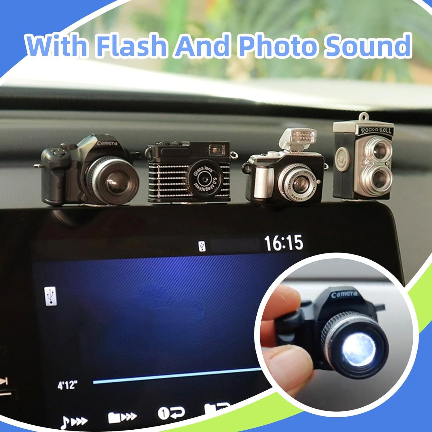 Mini Cámara Decorativa para Coche 3leavtrees - Accesorios de Espejo Retrovisor