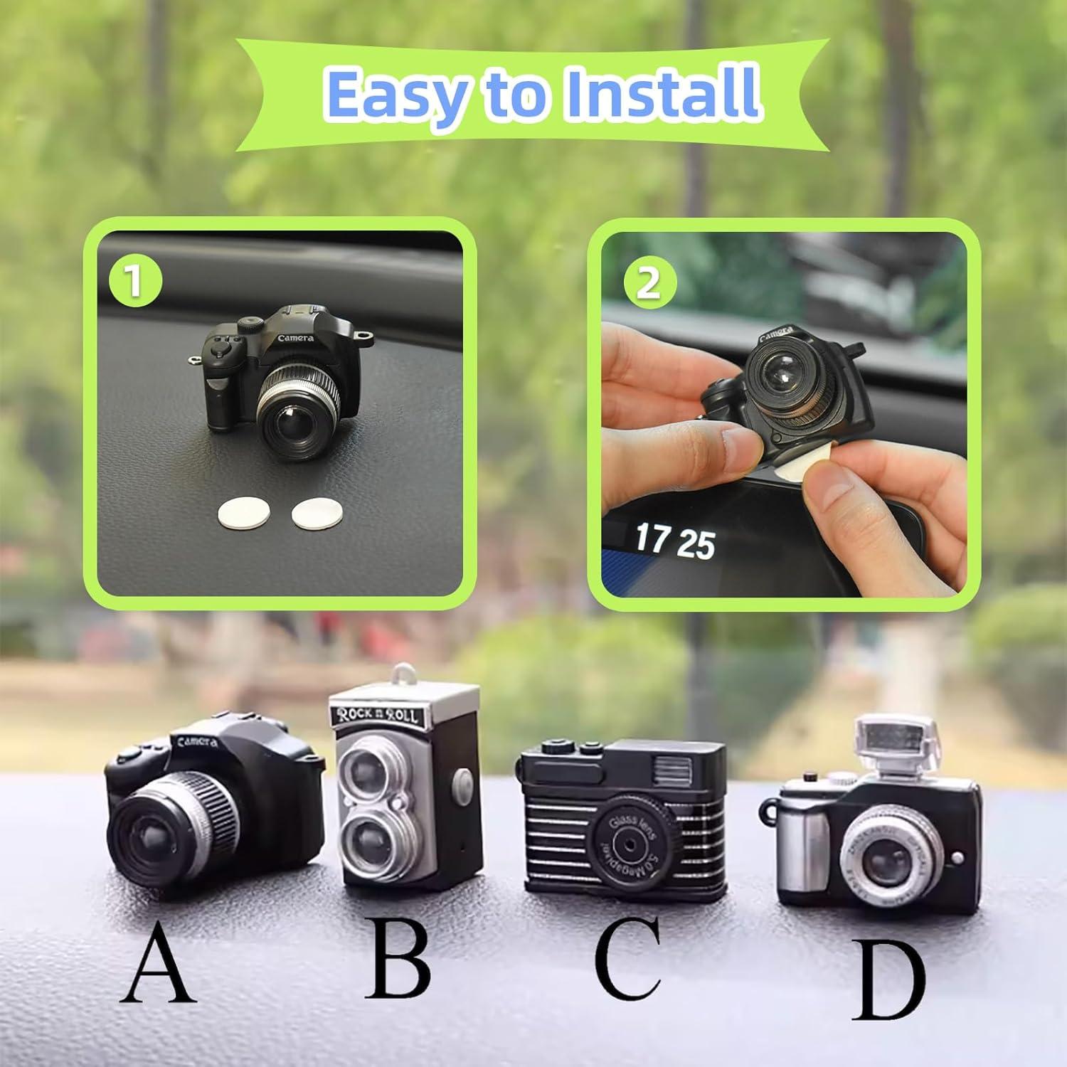 Mini Cámara Decorativa para Coche 3leavtrees - Accesorios de Espejo Retrovisor