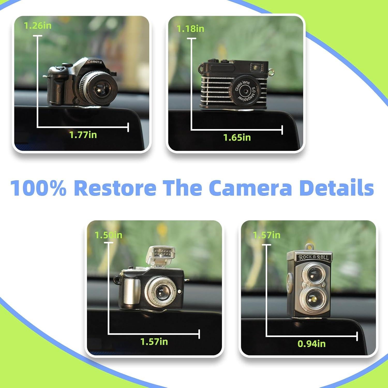 Mini Cámara Decorativa para Coche 3leavtrees - Accesorios de Espejo Retrovisor