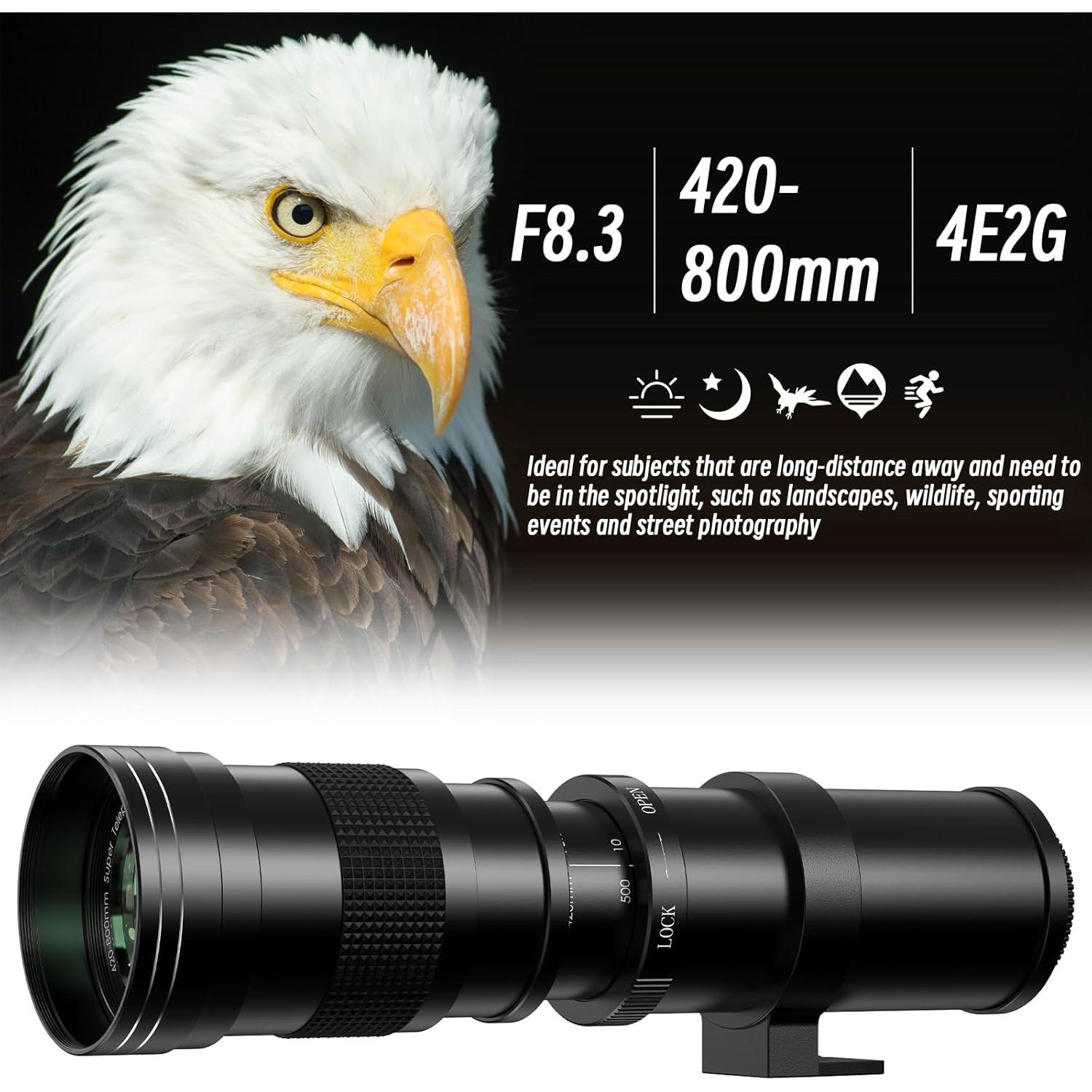 Lente Telefoto Zoom Lightdow 420-800mm F8.3 para Canon