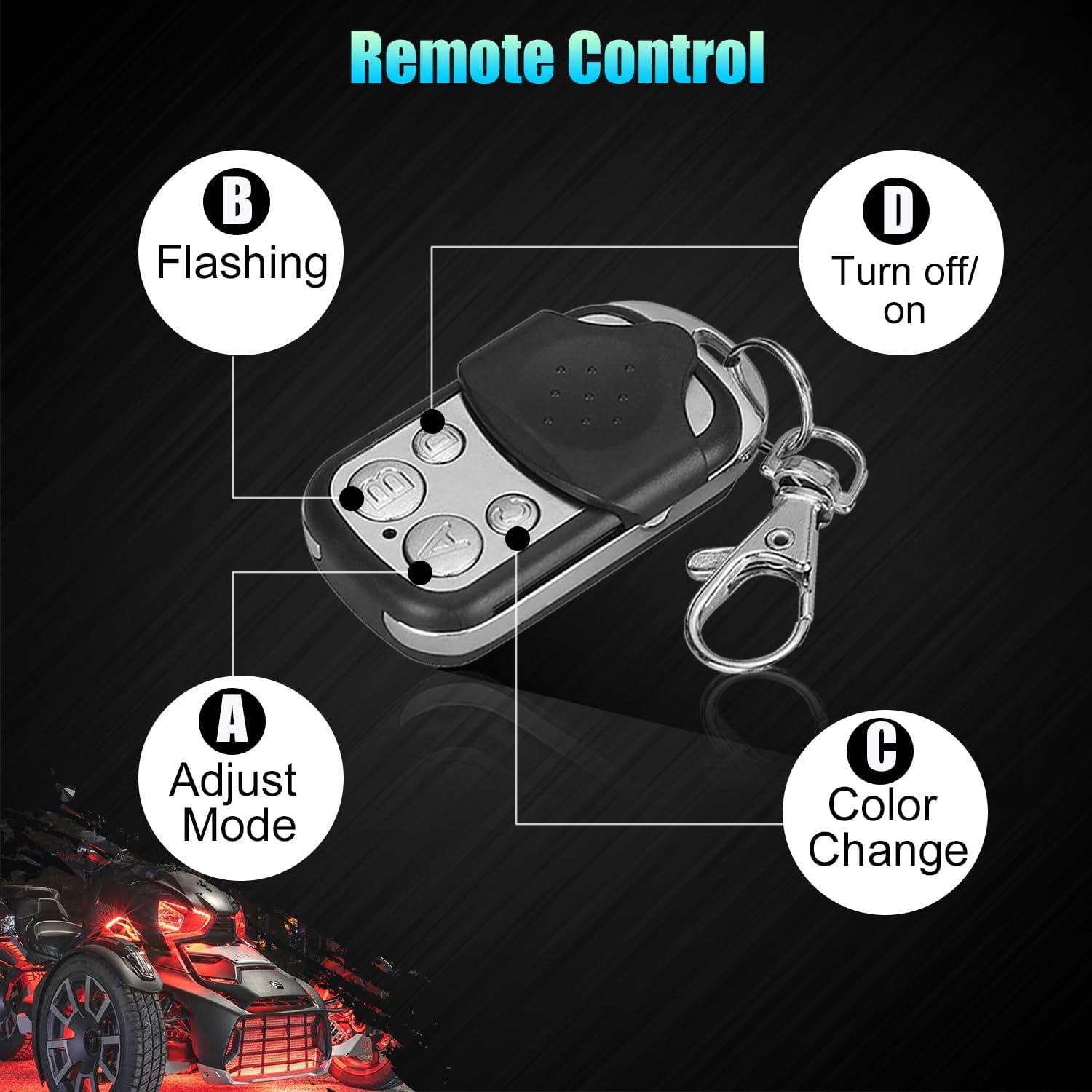 Kit de Luz LED Multicolor para Motocicleta SUNPIE 12 Pods