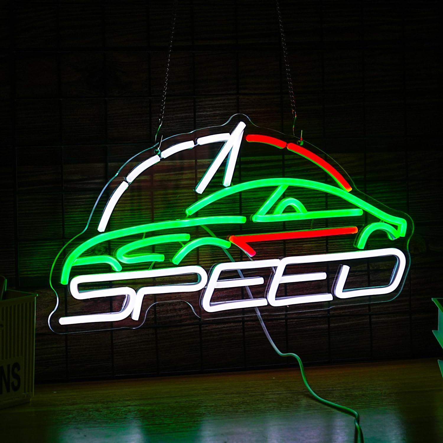 Luz de Neón LED Regulable BNEMCEZH 42x22 cm USB Coche Deportivo