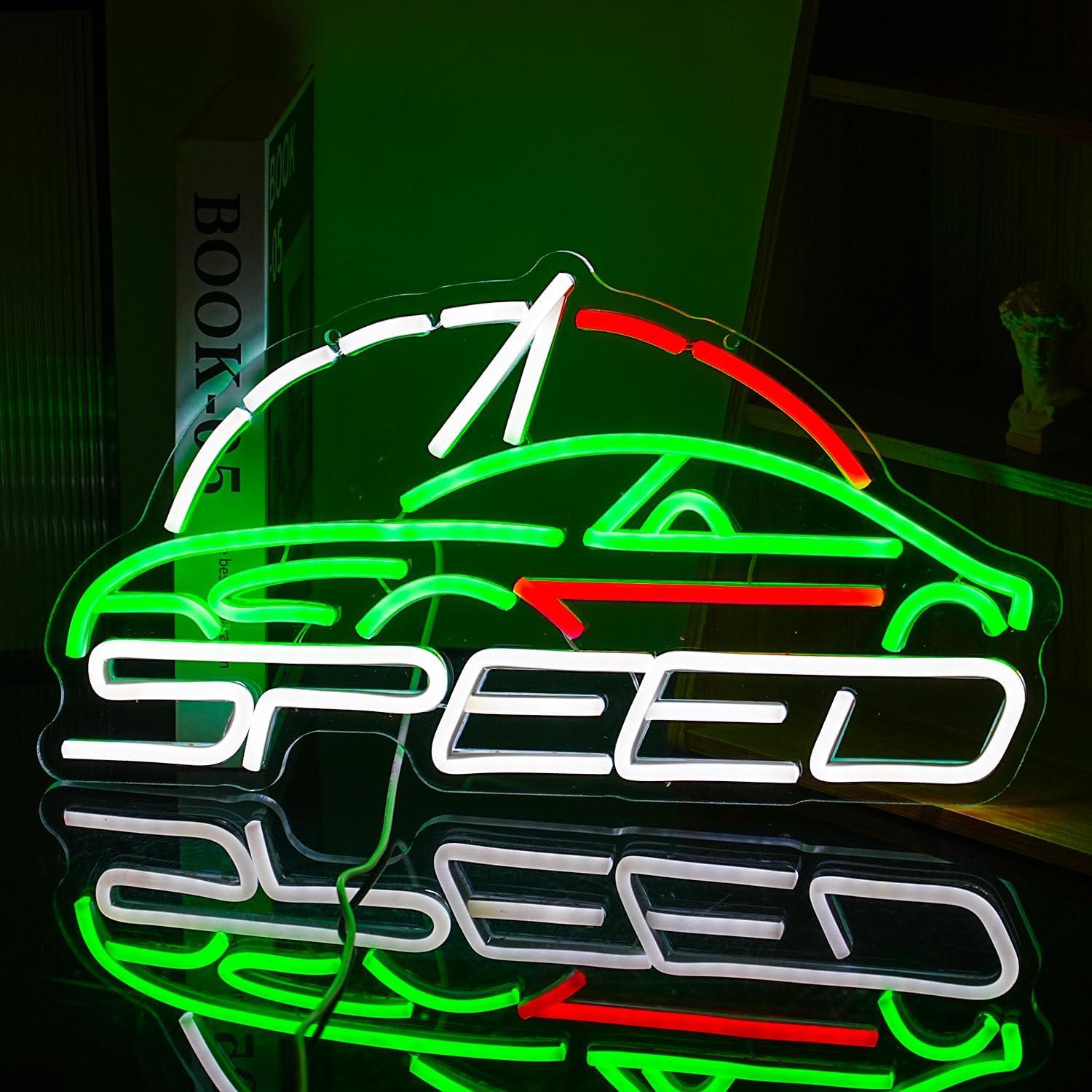 Luz de Neón LED Regulable BNEMCEZH 42x22 cm USB Coche Deportivo