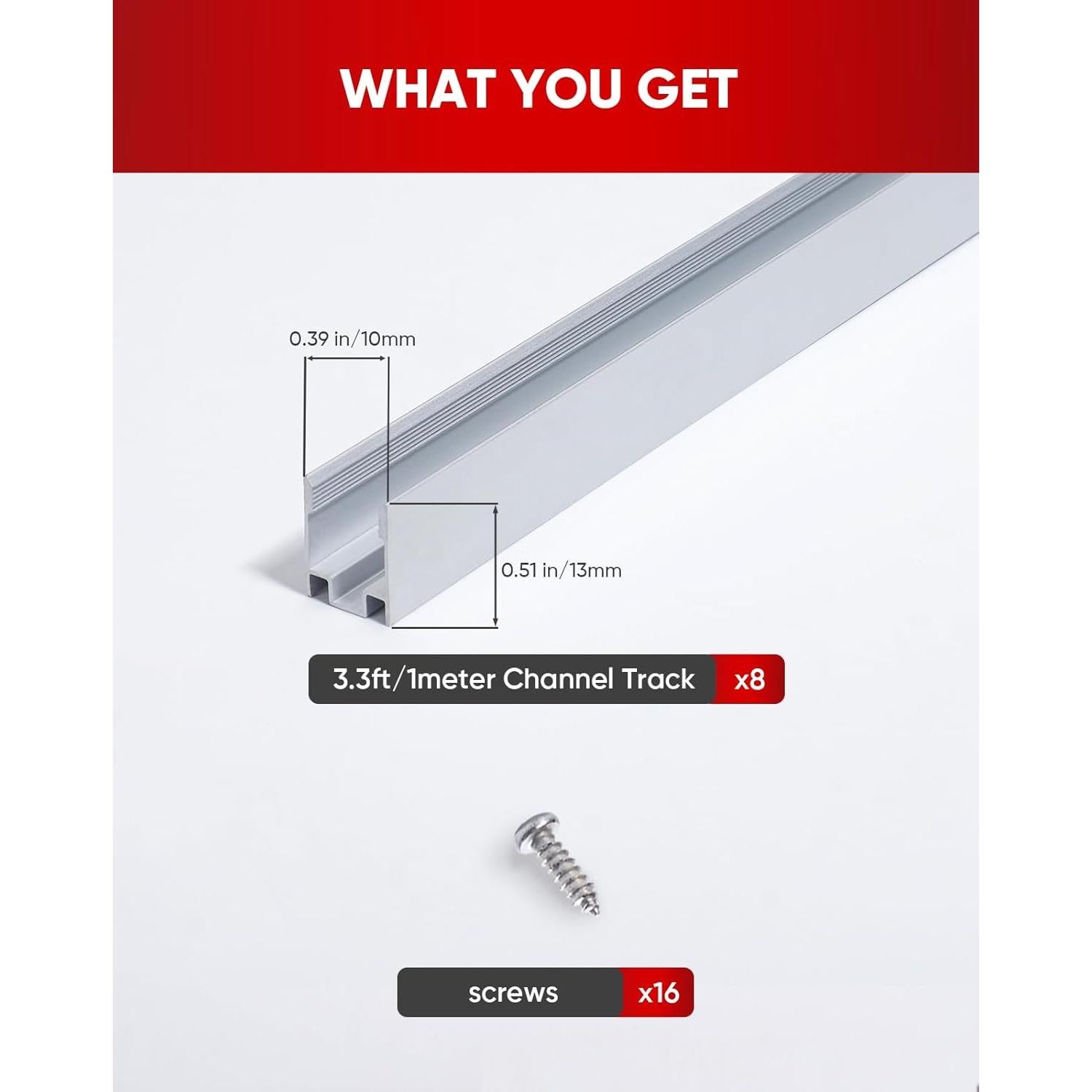 Soporte de Aluminio Shine Decor 1M para Luces Neón 8x16mm y 7x14.5mm