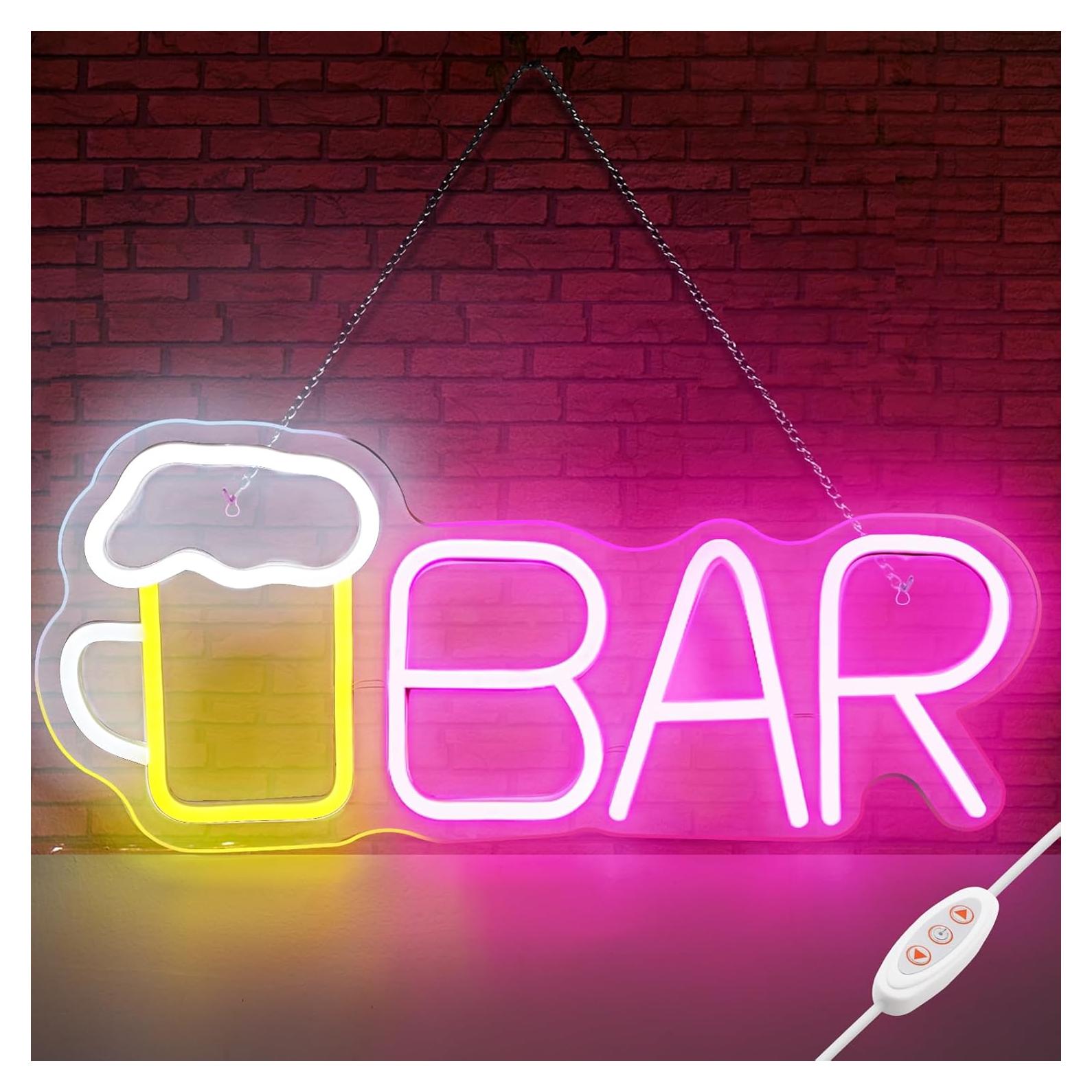 Letrero de Neón LED Dimmable Hudyogy Rosa 42x20 cm