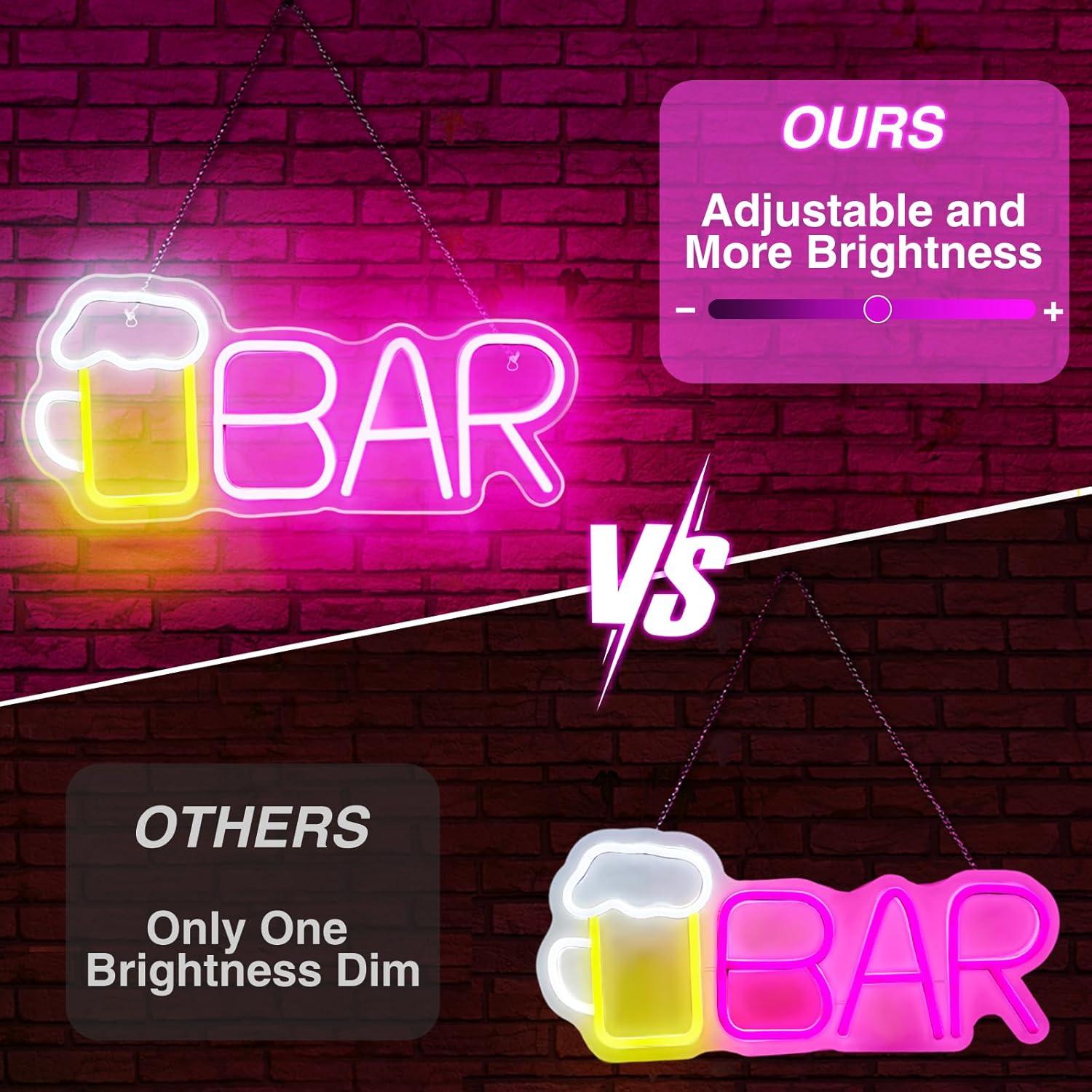 Letrero de Neón LED Dimmable Hudyogy Rosa 42x20 cm