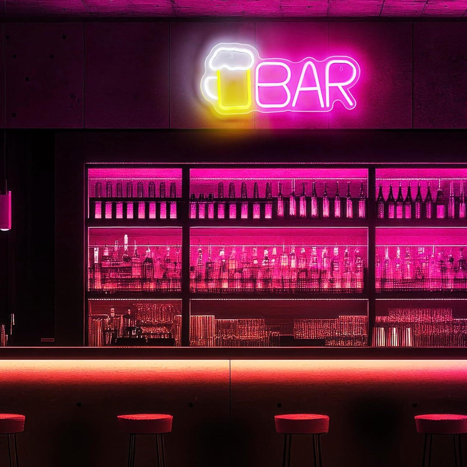 Letrero de Neón LED Dimmable Hudyogy Rosa 42x20 cm