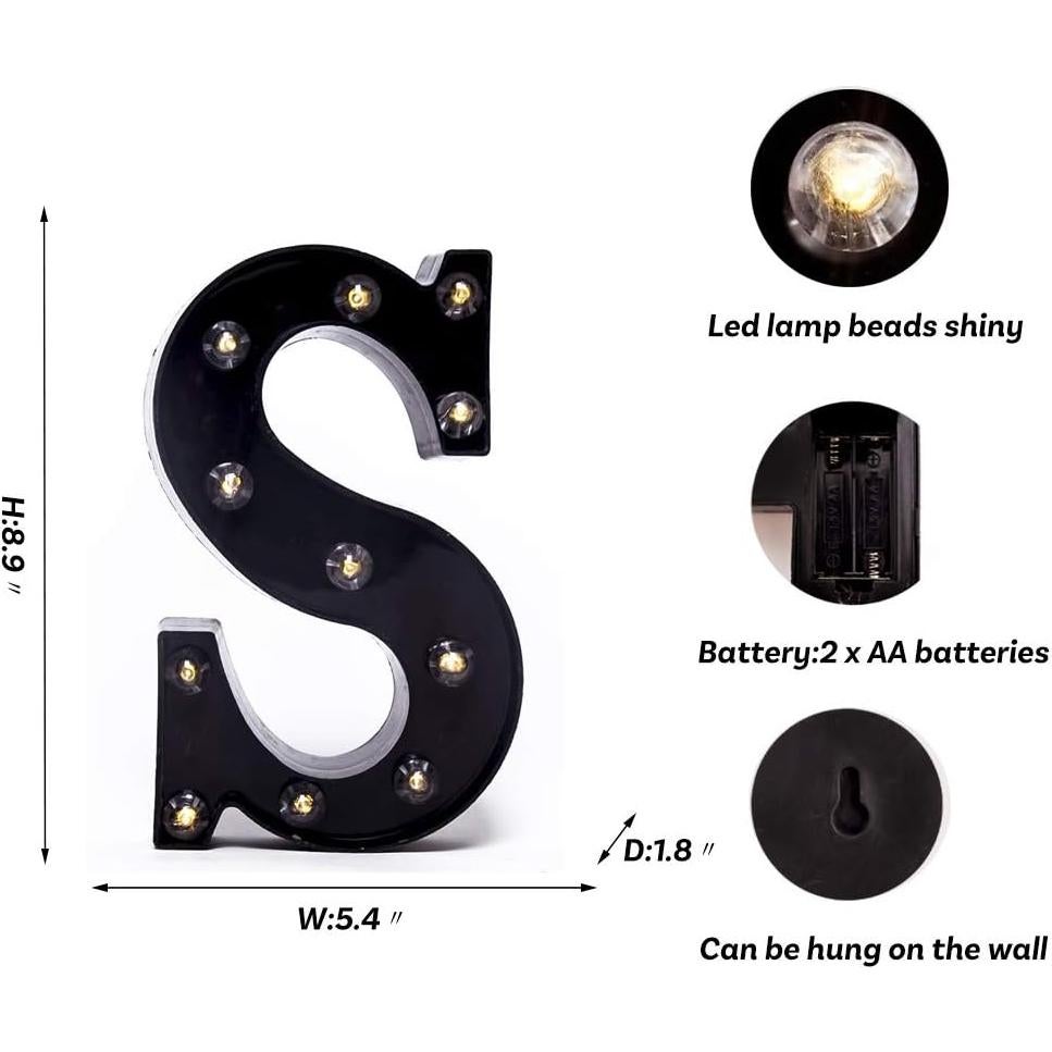 Luz LED Letras Foaky S 22 cm para Decoración de Eventos